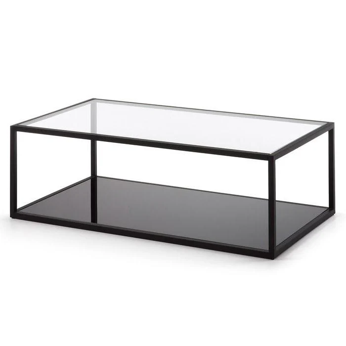 Rowan 110cm Rectangular Glass Coffee Table - Black