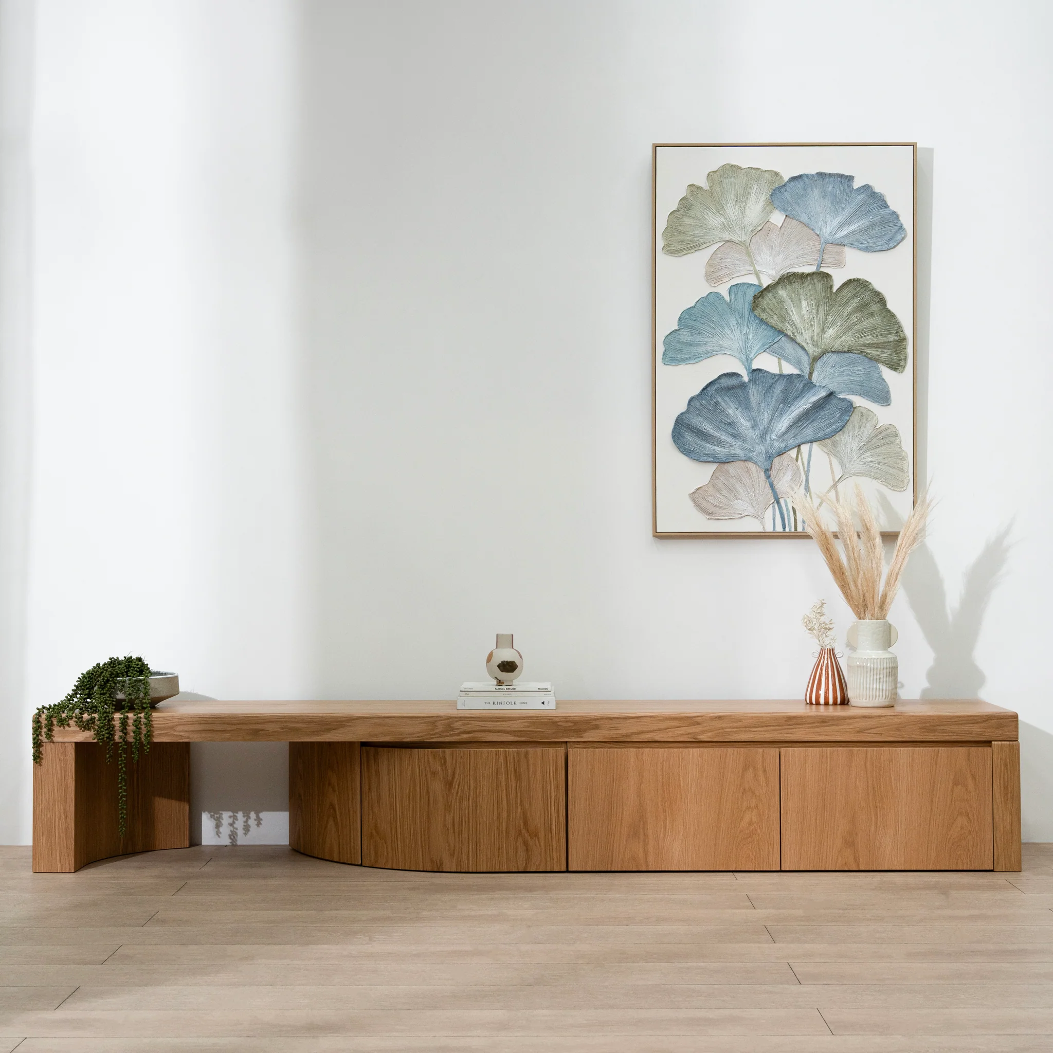 Ruvo Extendable TV Entertainment Unit - Natural Oak - Image 3