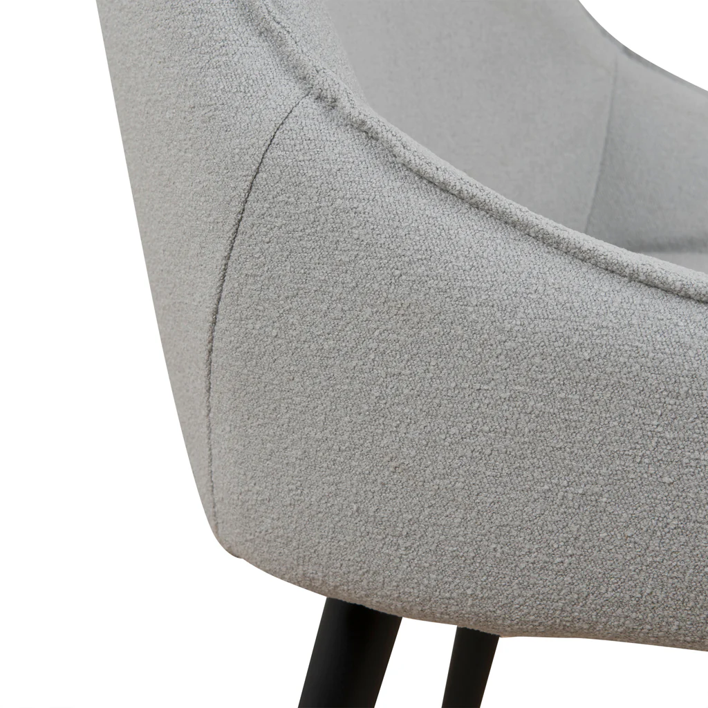 Ruwan Fabric Dining Chair - Pale Grey - Image 7