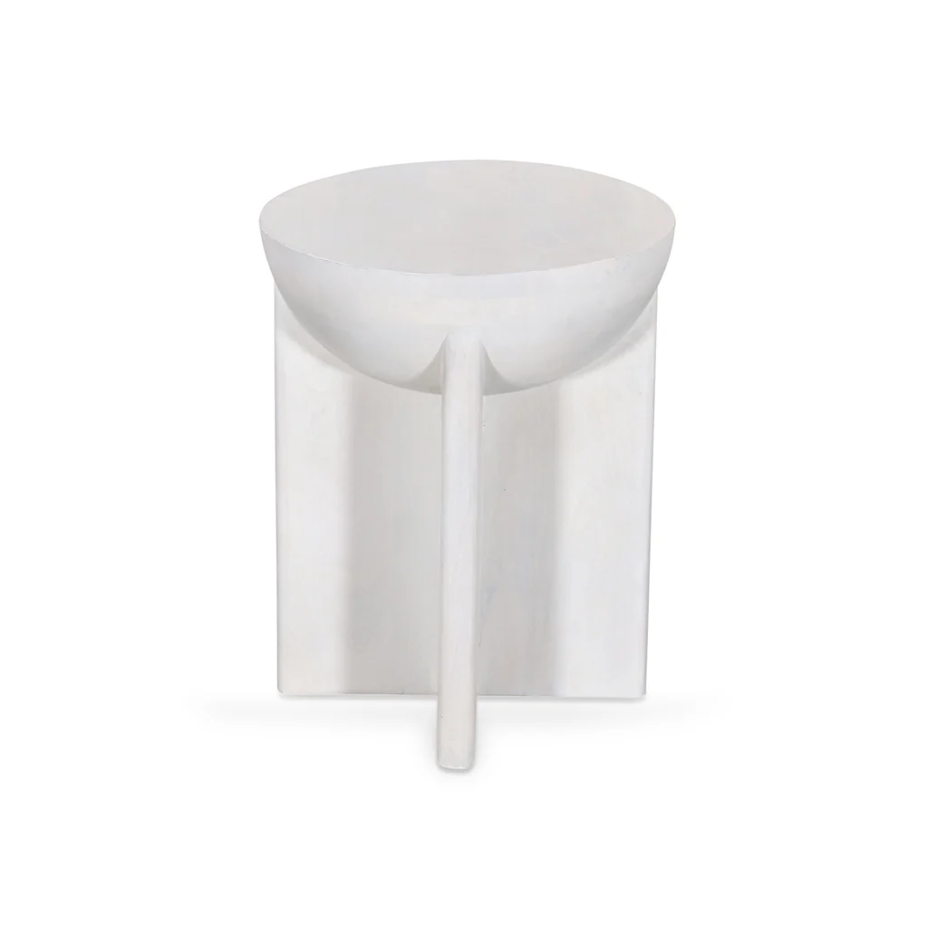 Savio 40cm Round Side Table - Cafe White - Image 5