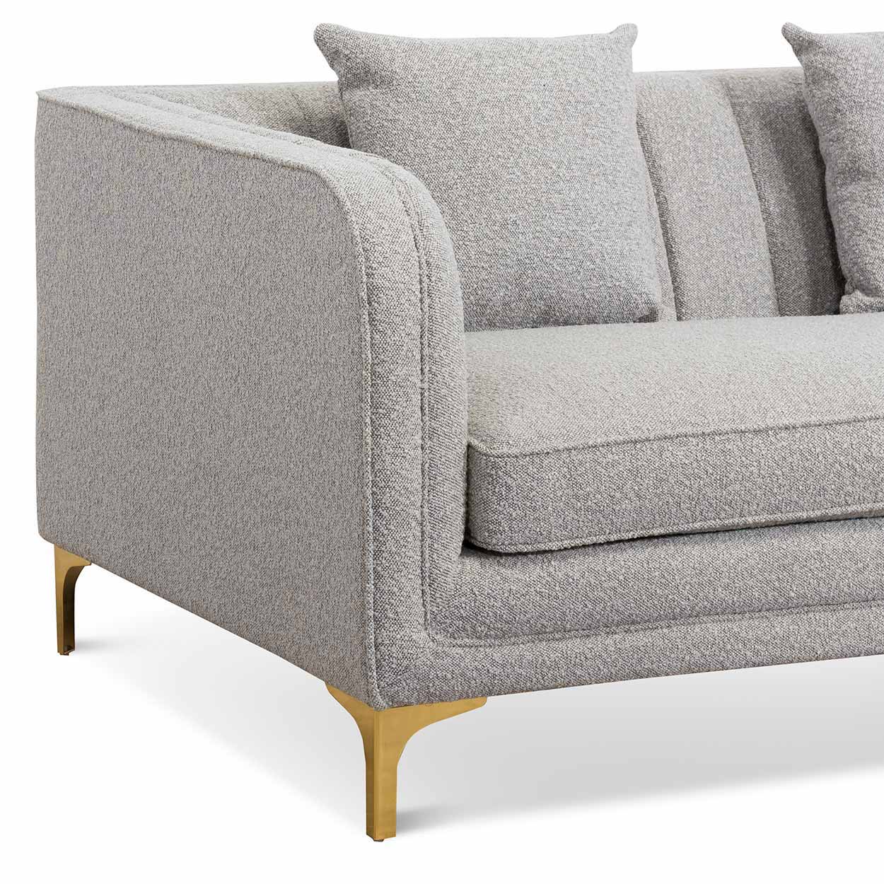 Scott 3 Seater Sofa - Ash Grey Boucle - Image 5