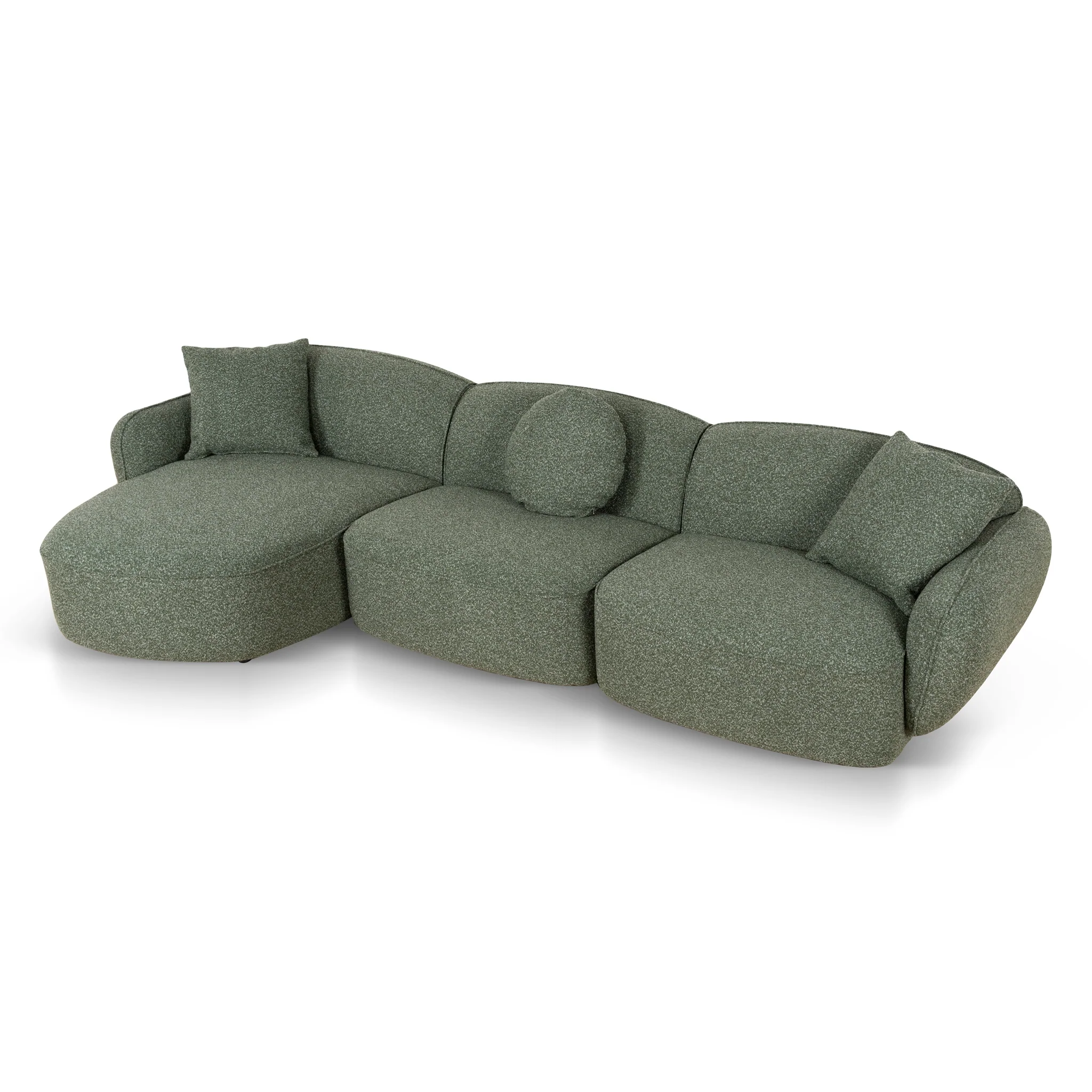 Serenity 3 Seater Left Chaise Sofa - Amazon Green - Image 6