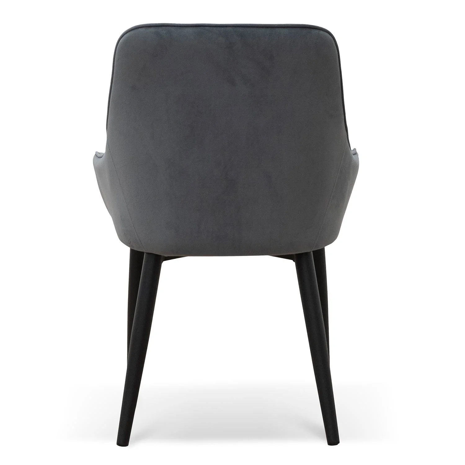 Set of 2 - Acosta Dining Chair - Grey Velvet in Black Legs - Image 7