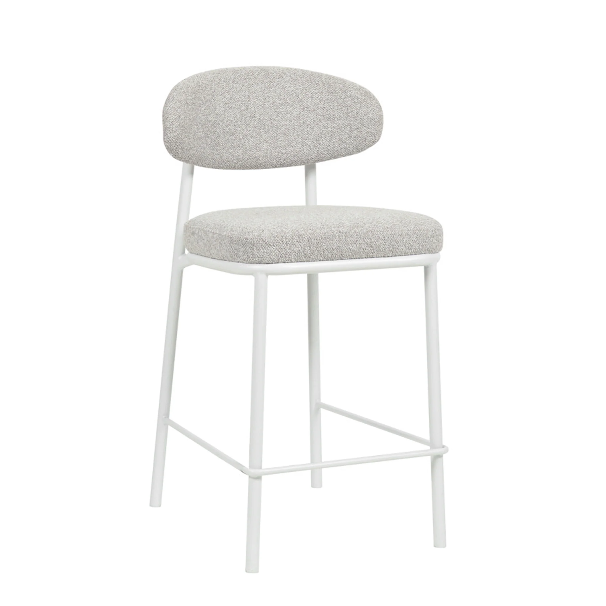 Set of 2 - Ambrosi 65cm White Bar Stool - Clay Grey - Image 3