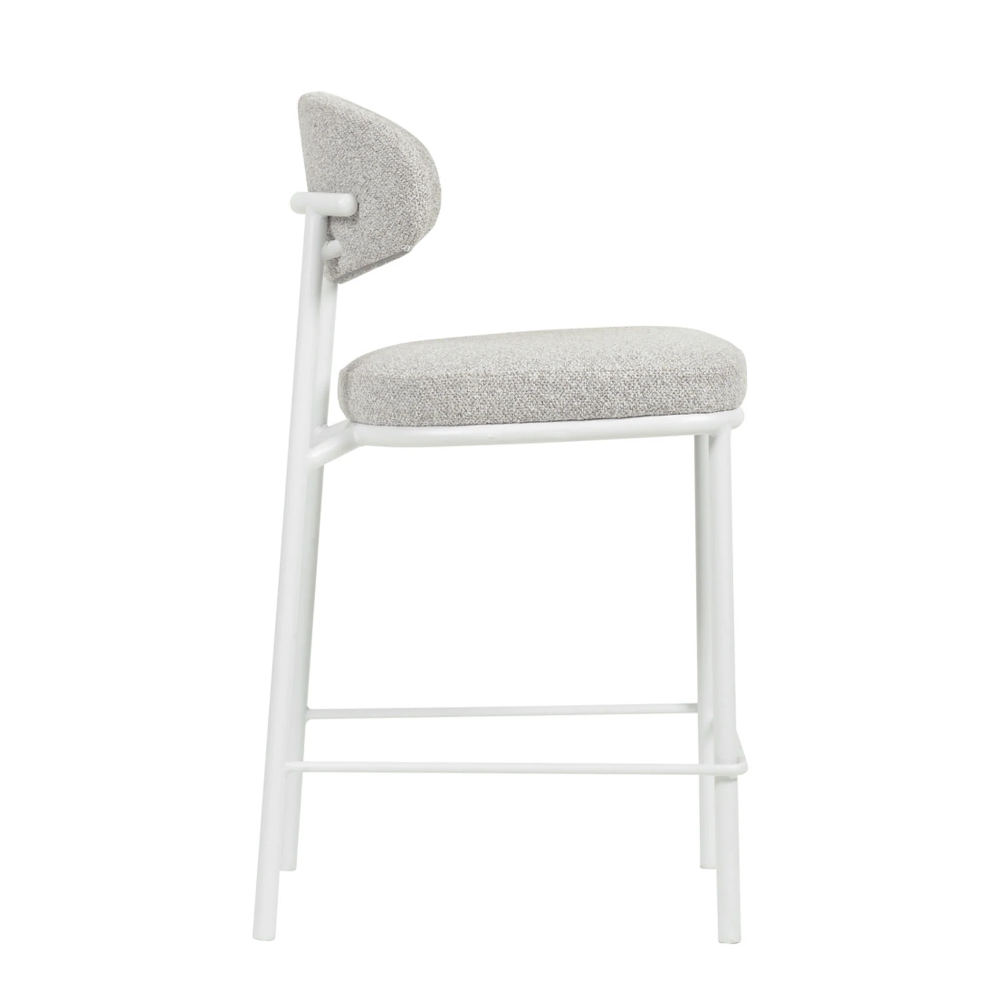 Set of 2 - Ambrosi 65cm White Bar Stool - Clay Grey - Image 4