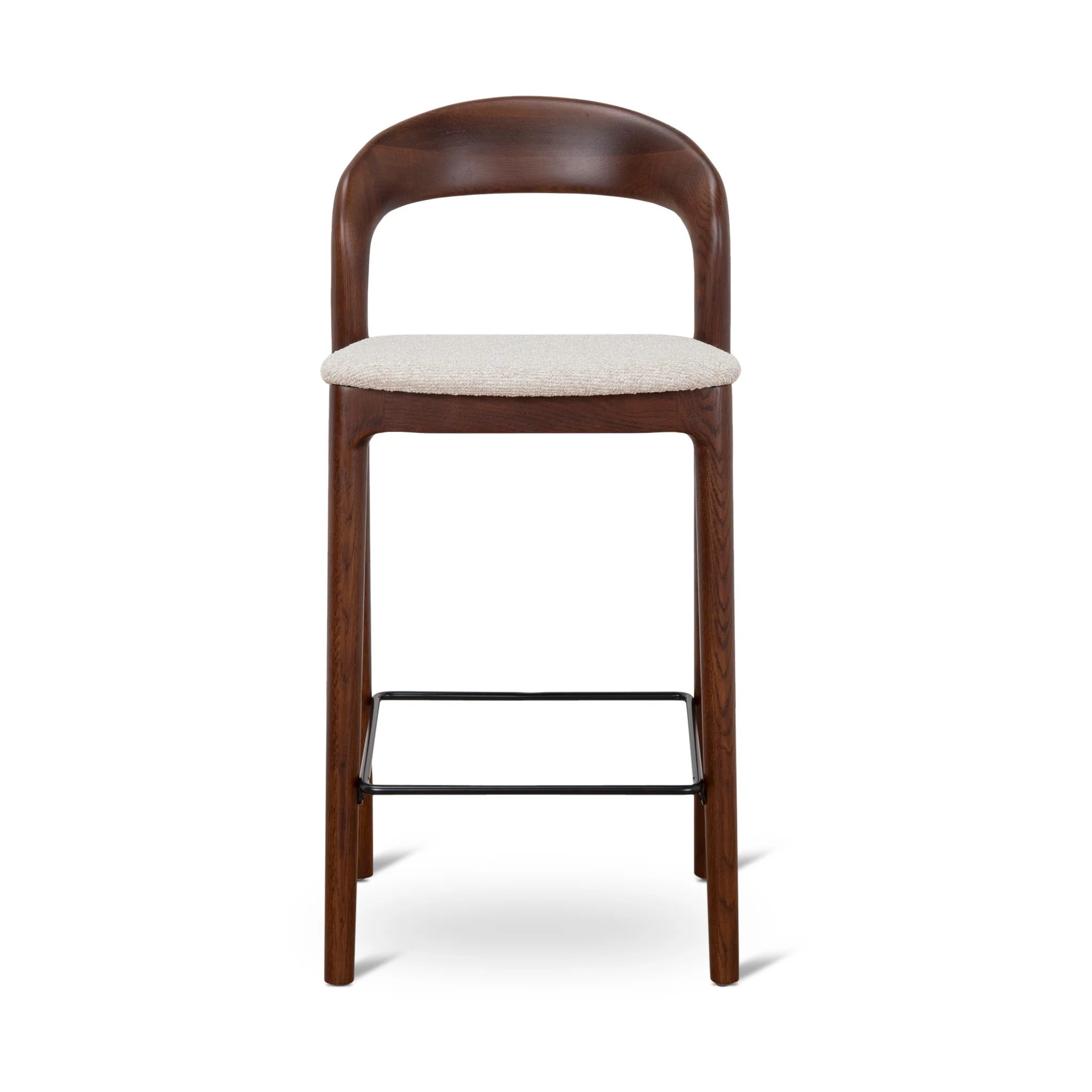 Set of 2 - Caspar 65cm Dark Brown Bar Stool - Beige - Image 4
