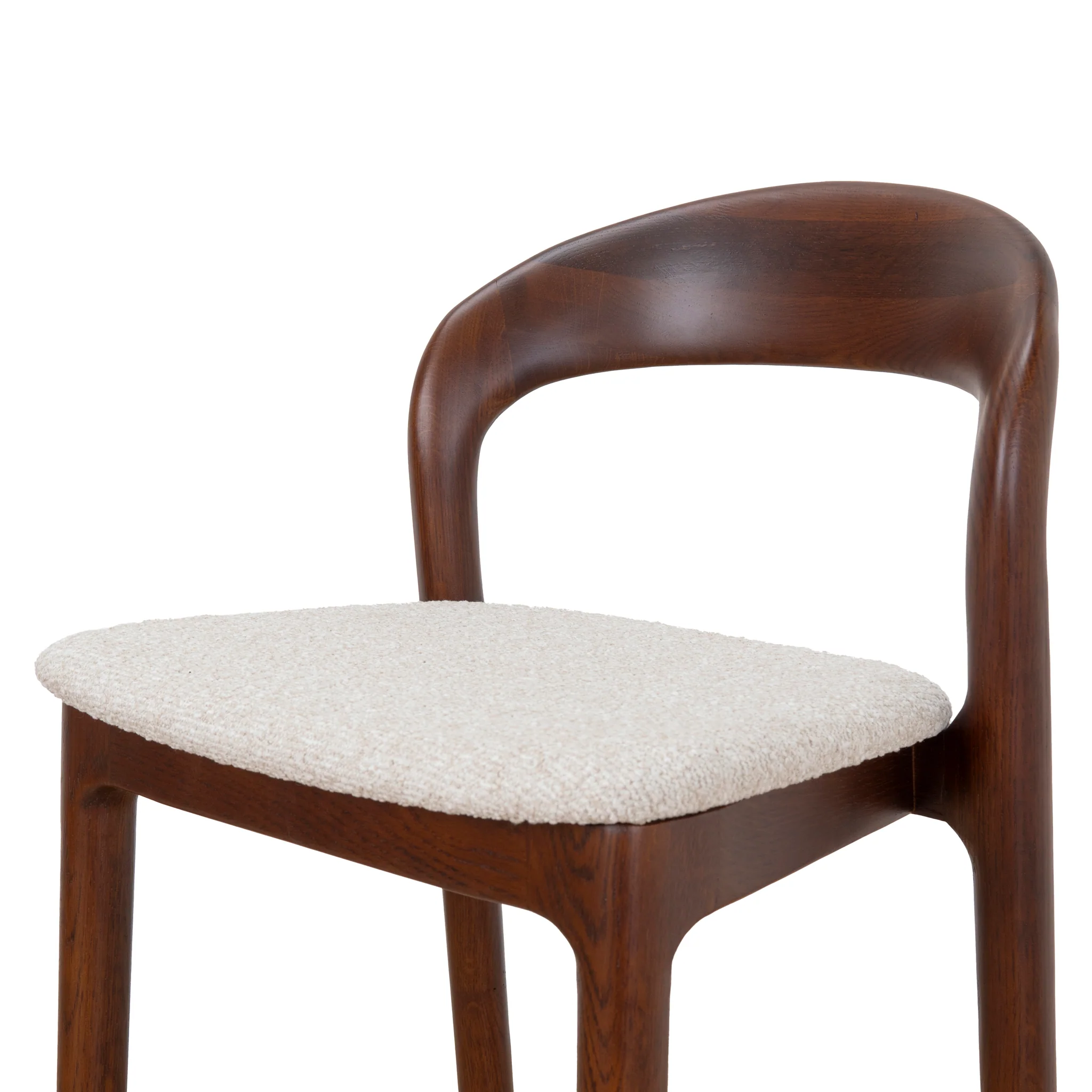 Set of 2 - Caspar 65cm Dark Brown Bar Stool - Beige - Image 7
