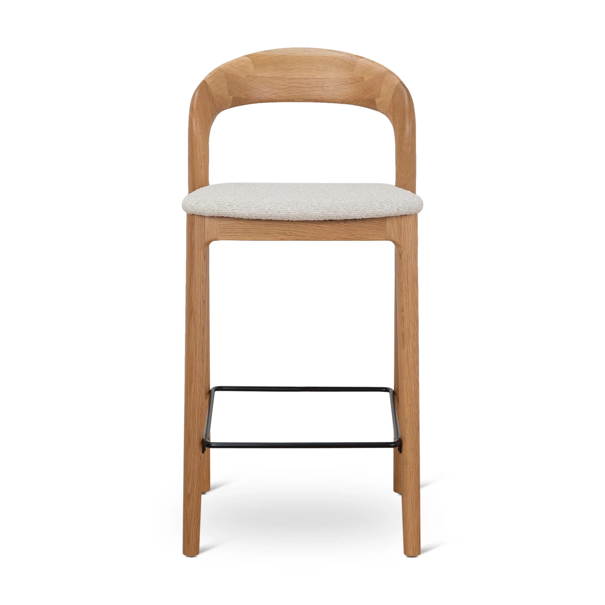 Set of 2 - Caspar 65cm Natural Bar Stool - Beige - Image 4