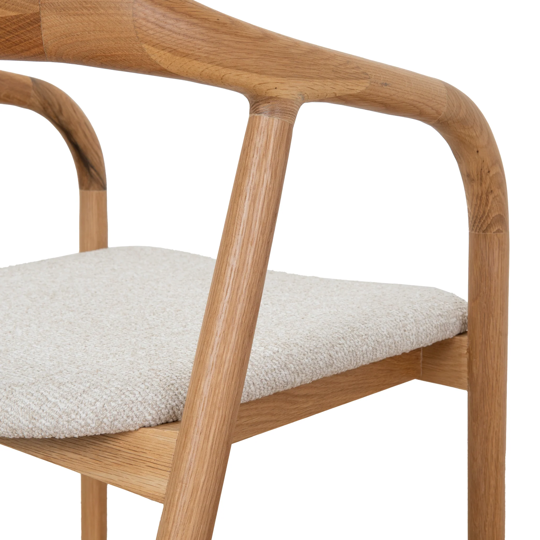 Set of 2 - Caspar Natural Dining Armchair - Beige - Image 11