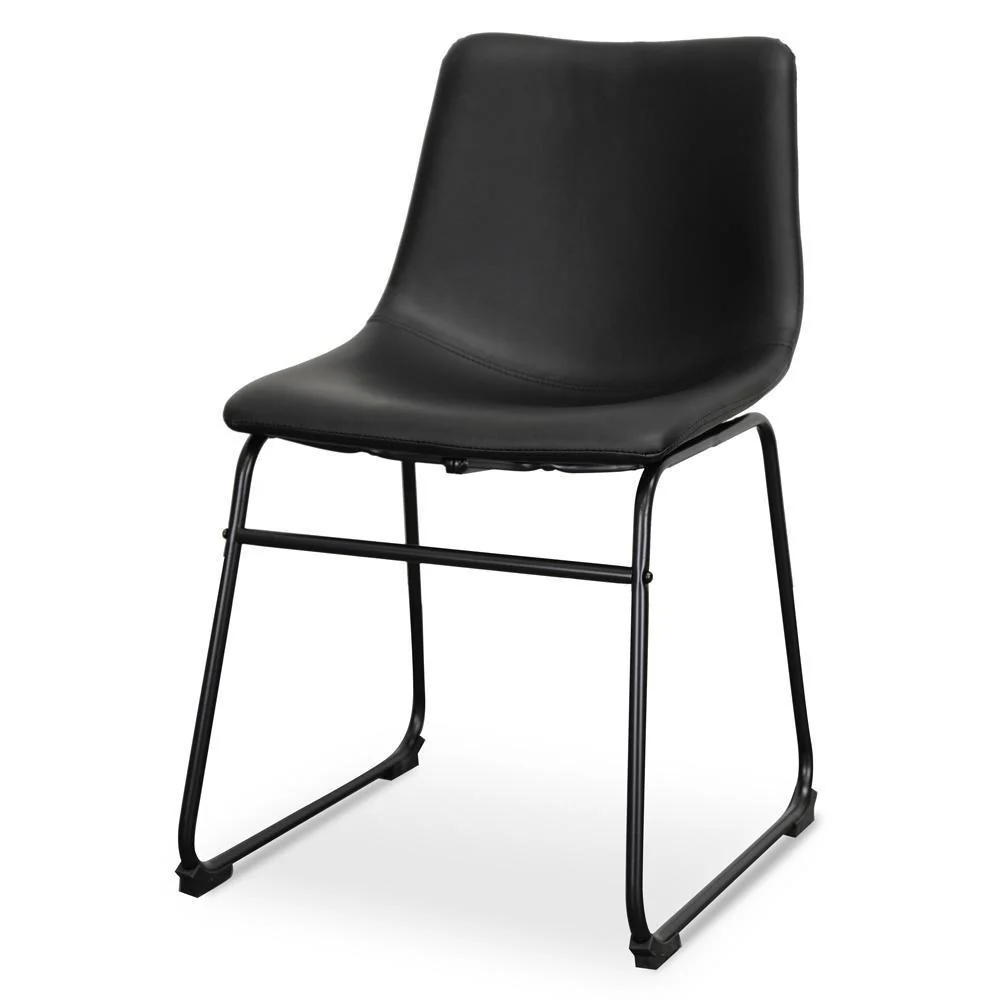 Set of 2 - Darcy Dining Chair - Black PU - Image 2