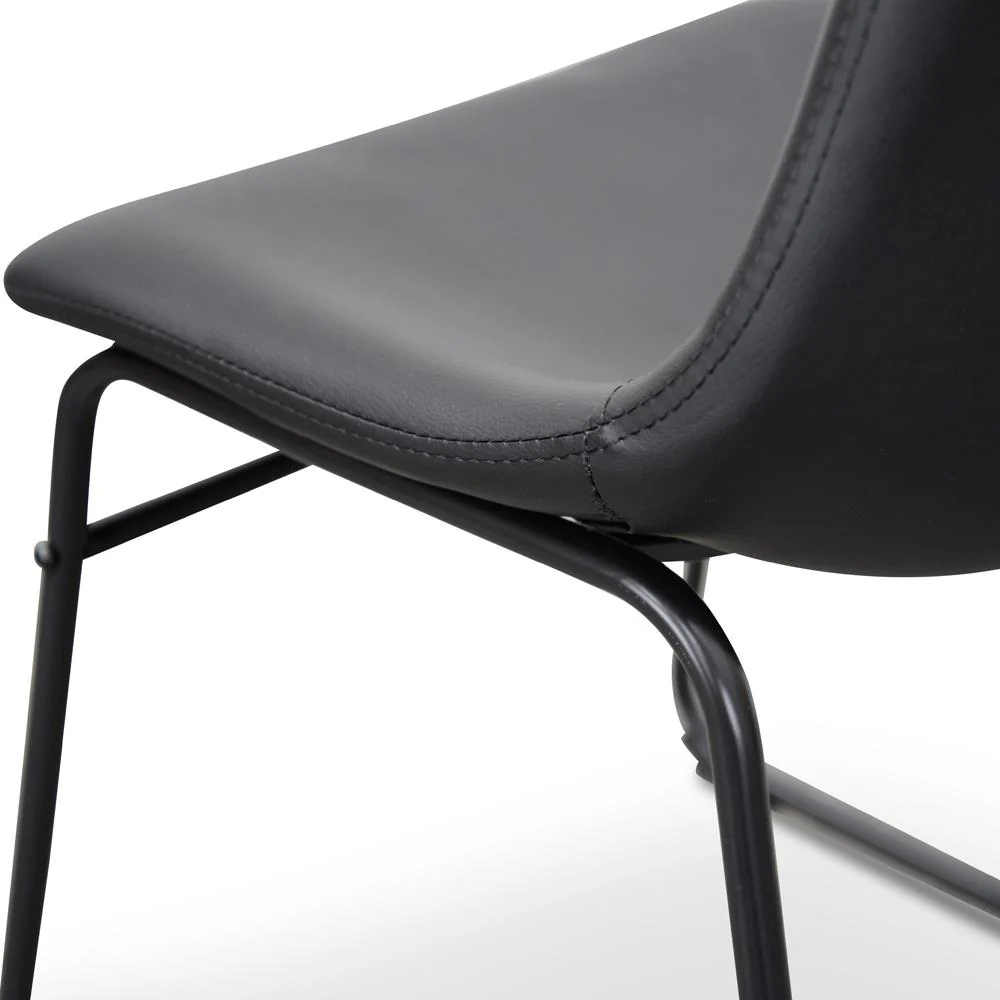 Set of 2 - Darcy Dining Chair - Black PU - Image 9