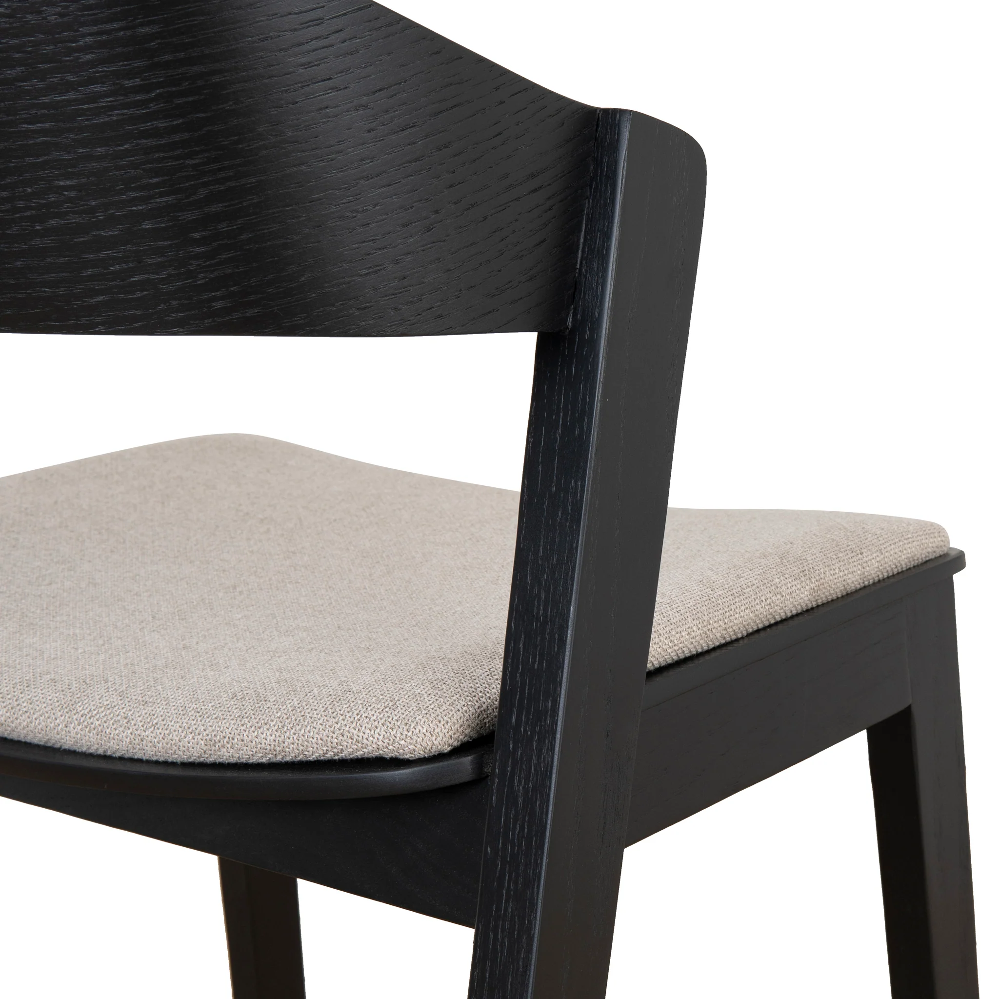Set of 2 - Davis Black Dining Chair - Grey Seat - Image 15