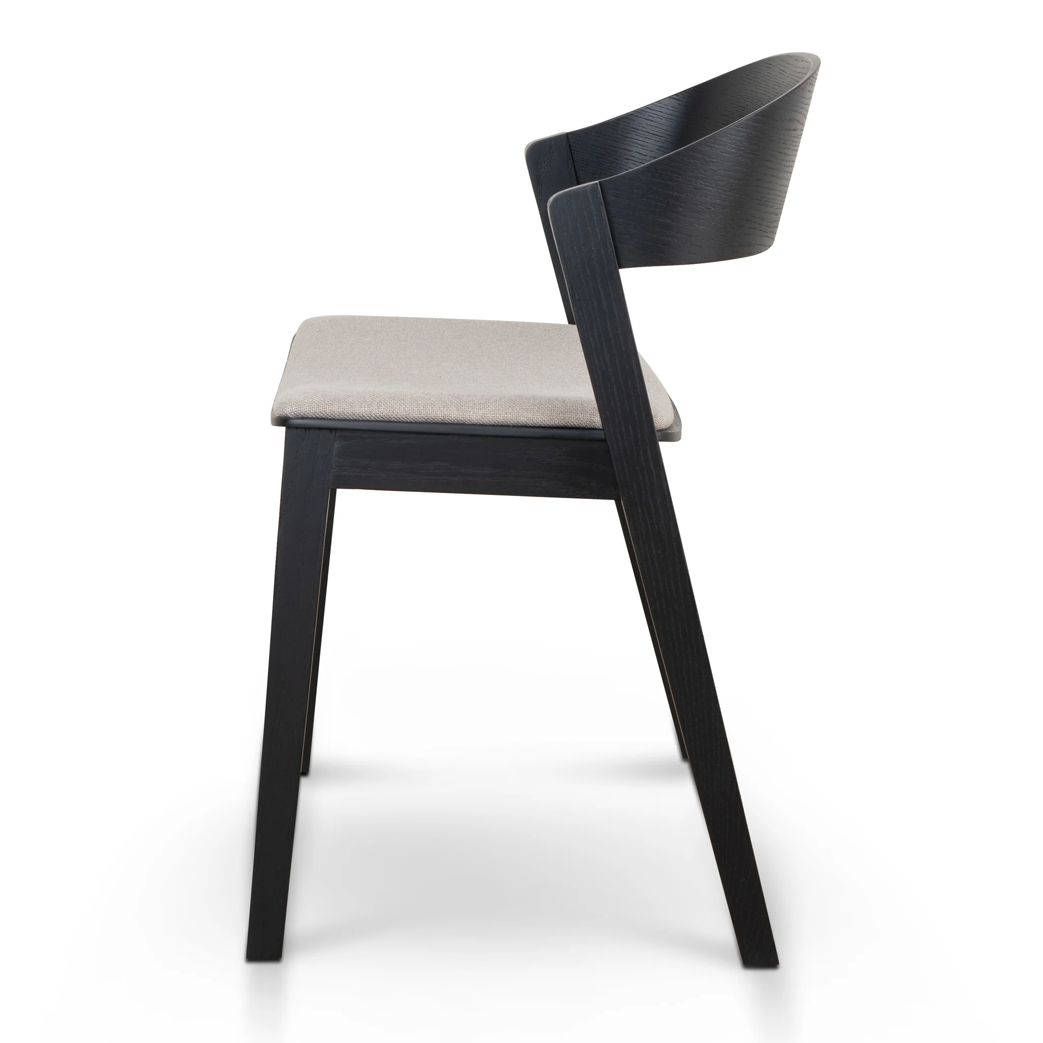 Set of 2 - Davis Black Dining Chair - Grey Seat - Image 4