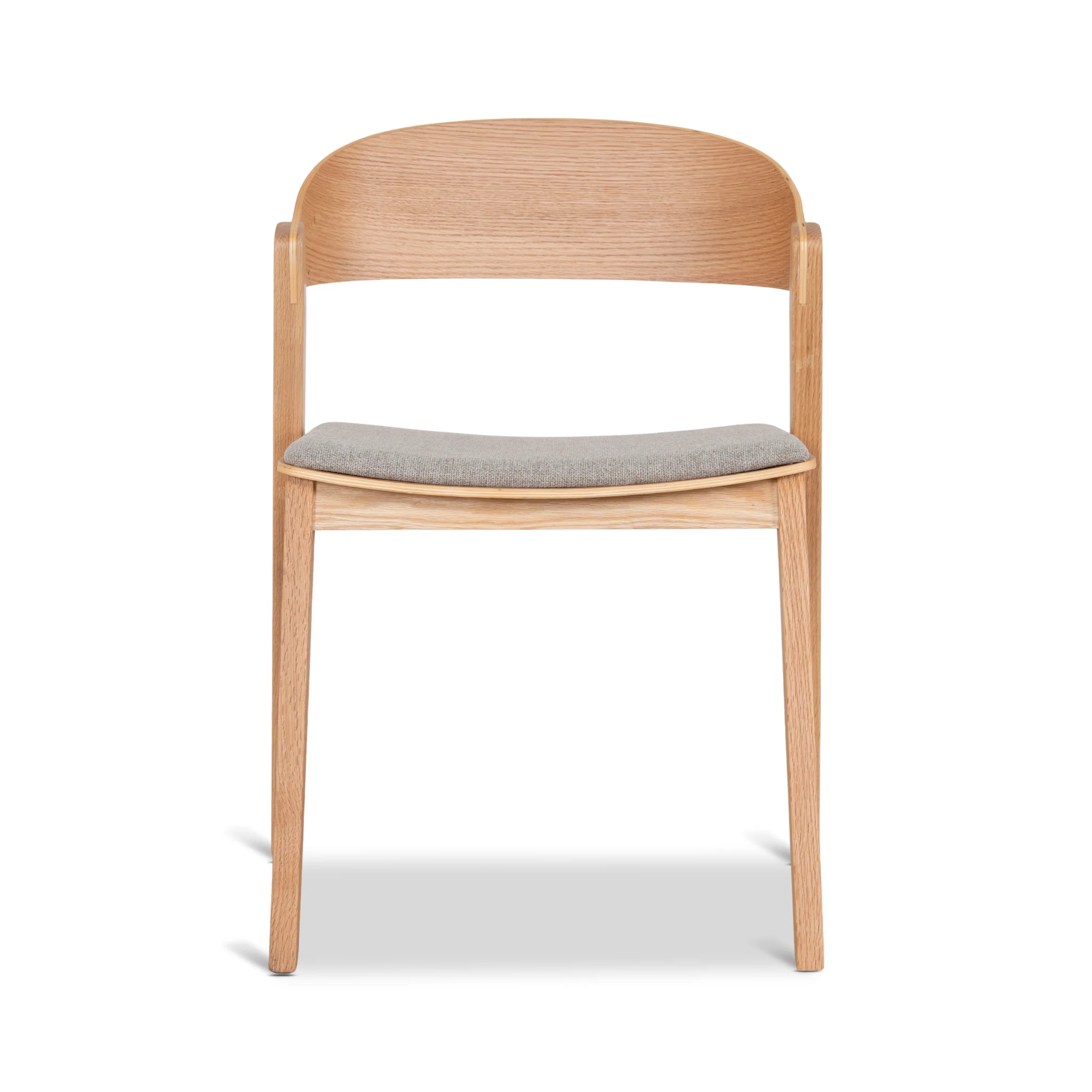 Set of 2 - Davis Natural Dining Chair - Grey Seat - Image 2