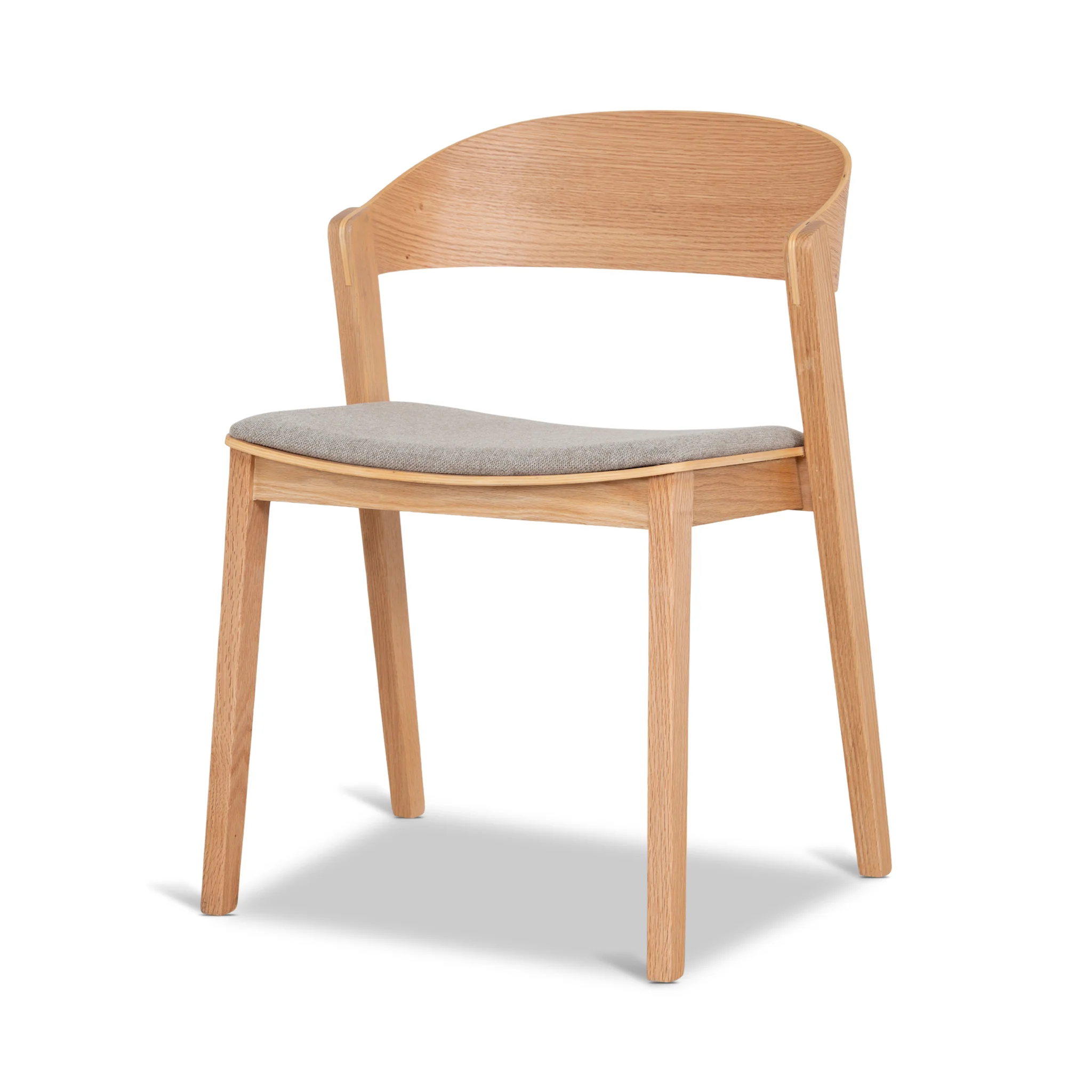 Set of 2 - Davis Natural Dining Chair - Grey Seat - Image 3