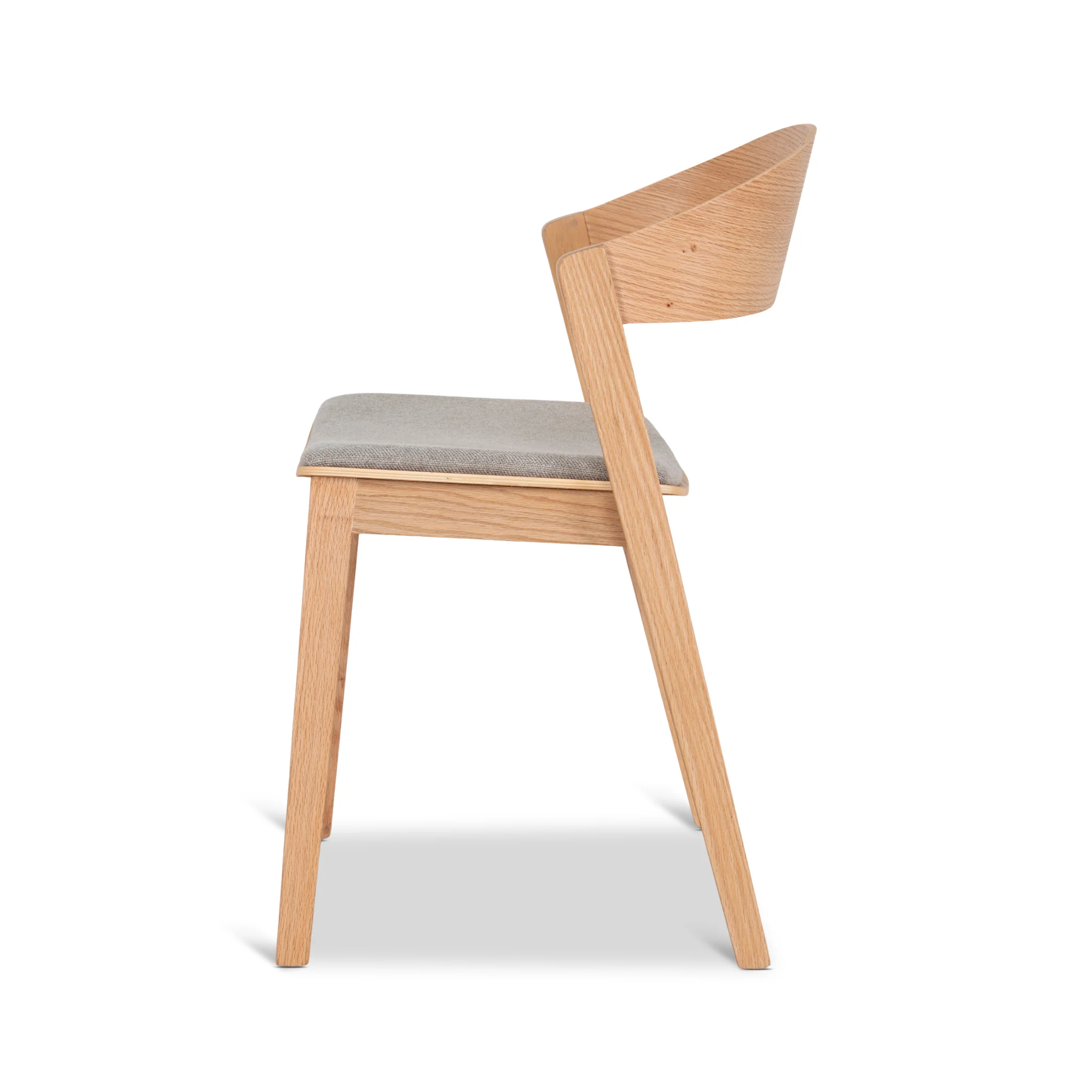 Set of 2 - Davis Natural Dining Chair - Grey Seat - Image 4