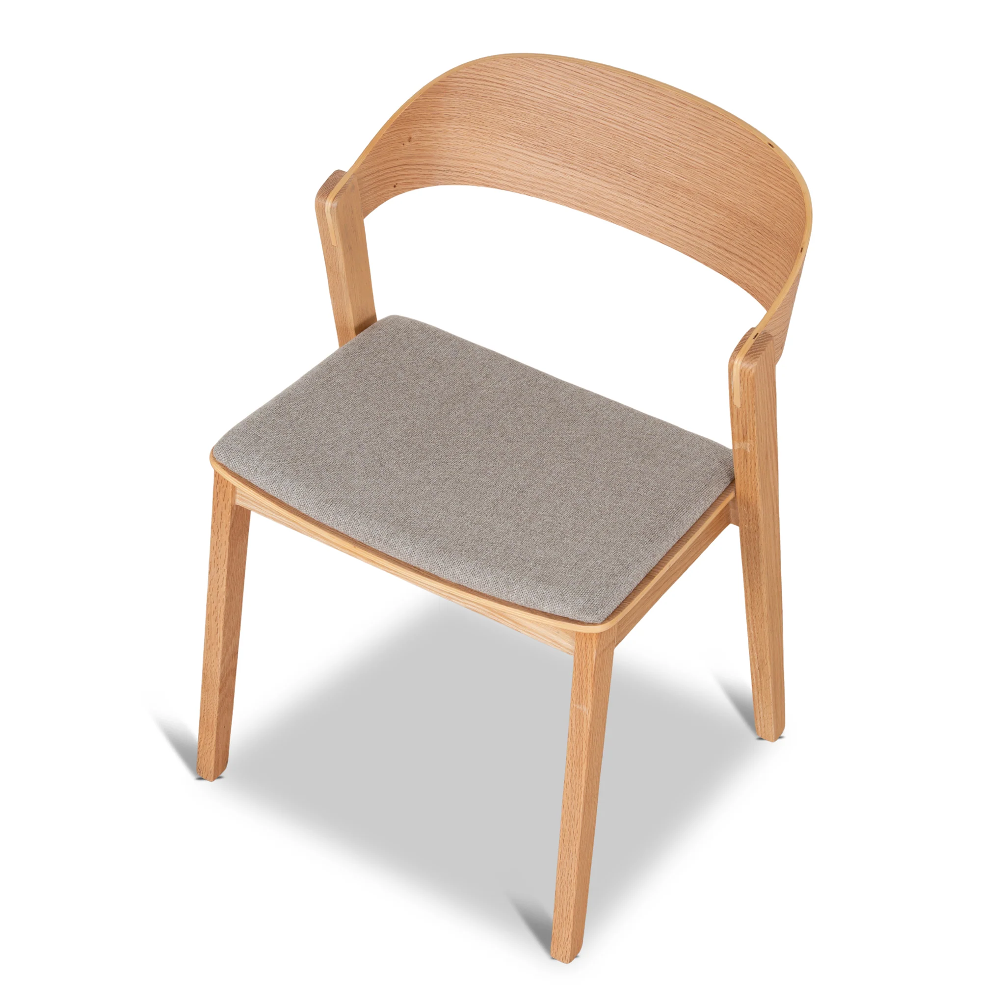 Set of 2 - Davis Natural Dining Chair - Grey Seat - Image 7