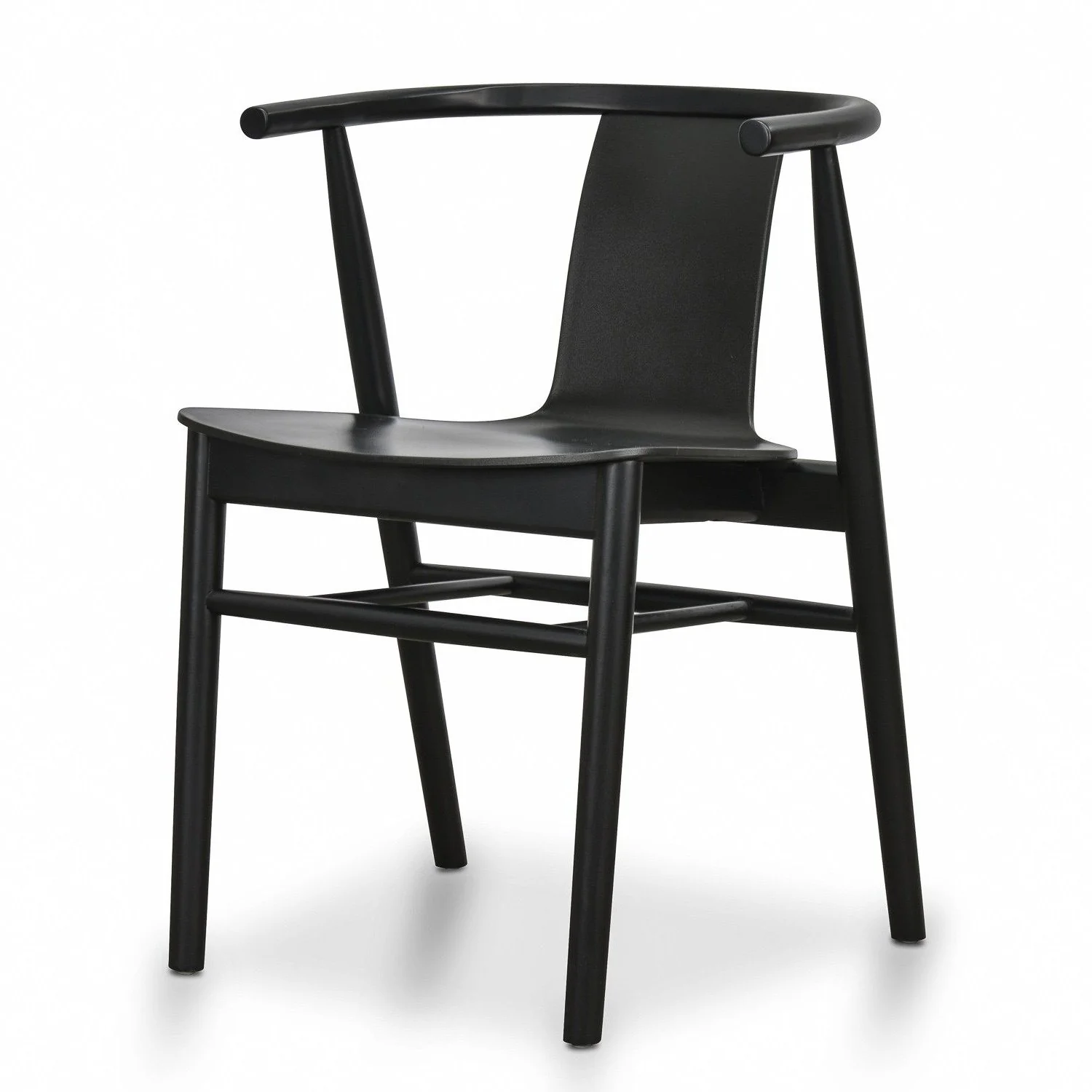 Set of 2 - Dean Wooden Dining Chair - Full Black - Image 2