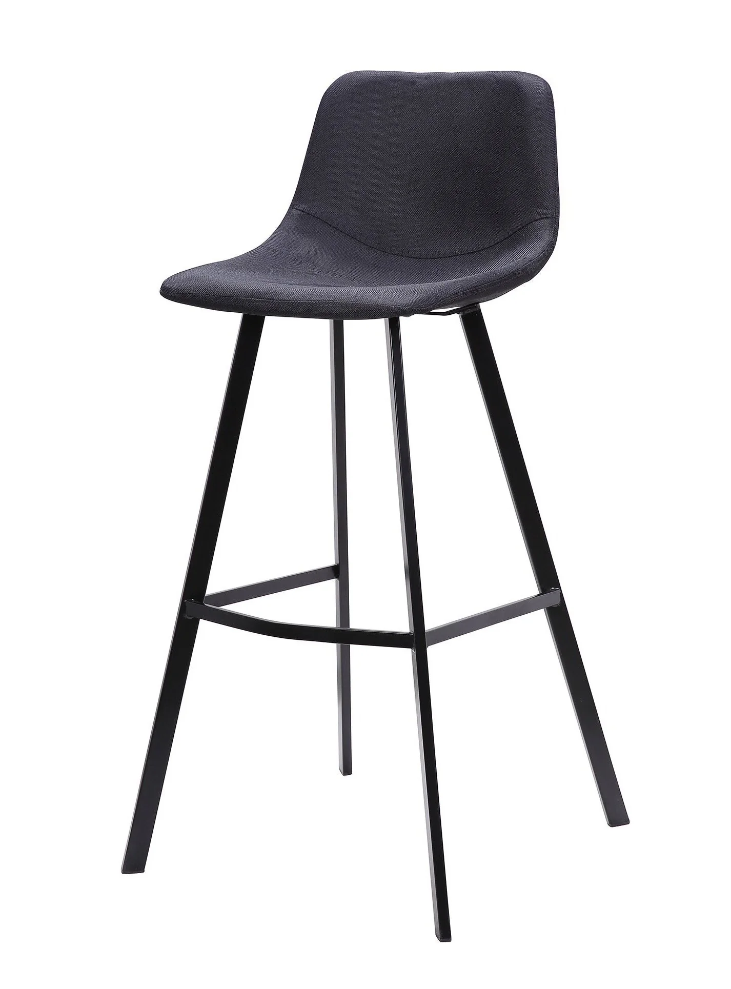 Set Of 2 - Duke 80cm Fabric Bar Stool in Black - Image 2