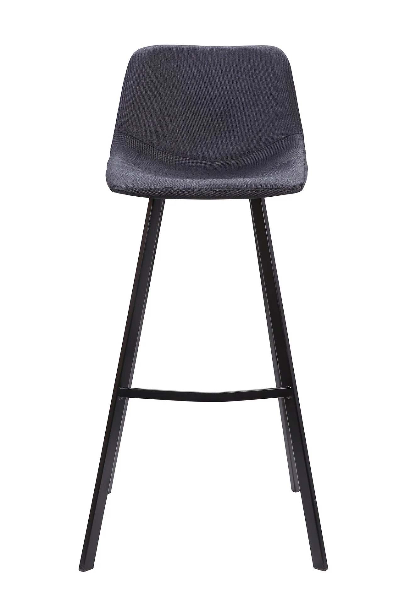 Set Of 2 - Duke 80cm Fabric Bar Stool in Black - Image 3