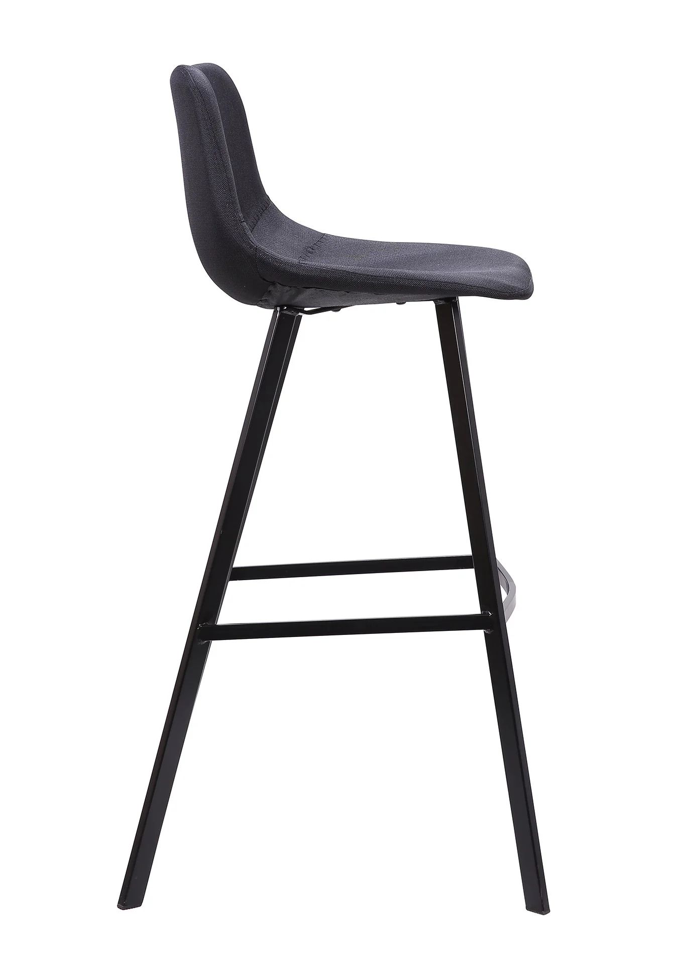 Set Of 2 - Duke 80cm Fabric Bar Stool in Black - Image 4
