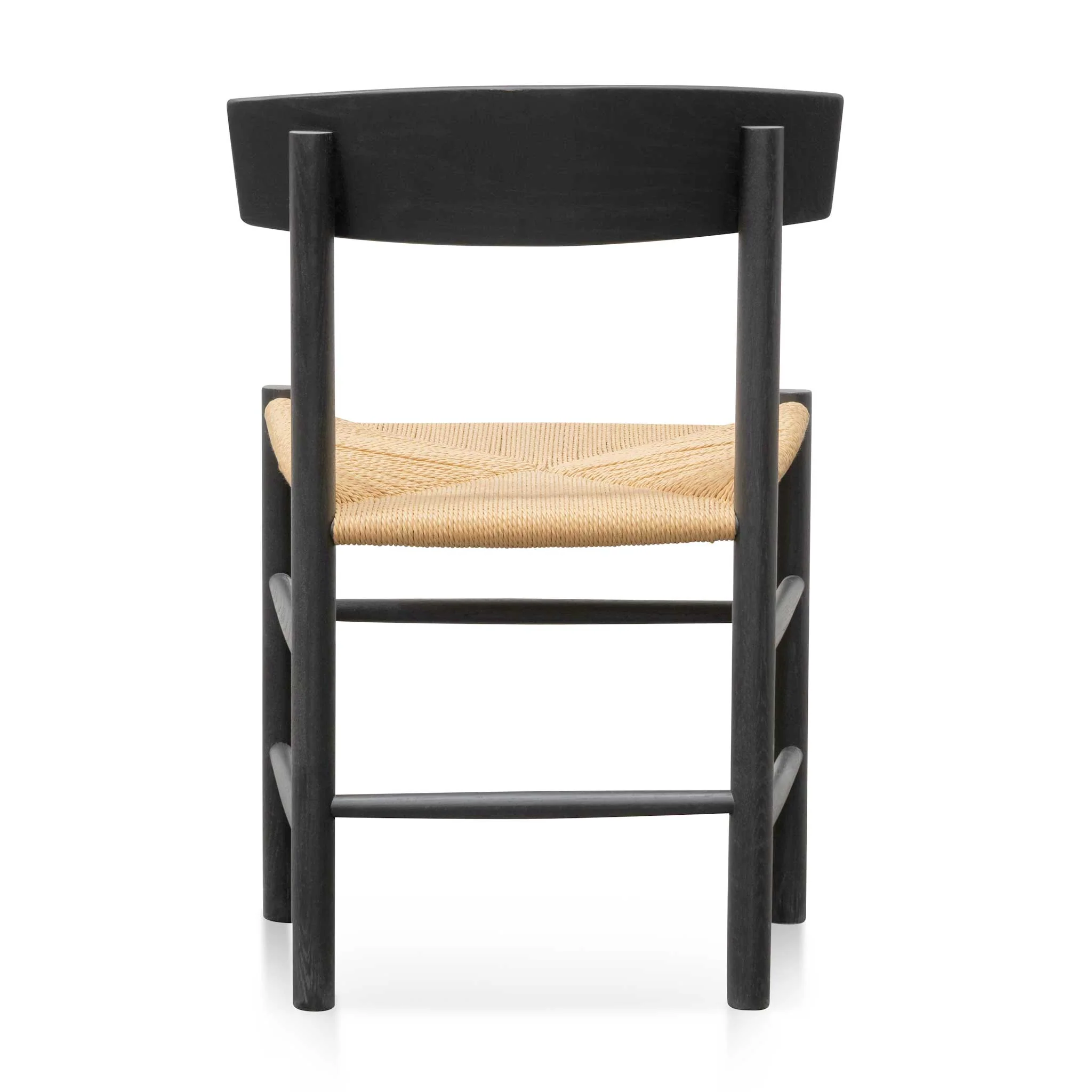Set of 2 - Erika Rattan Black Dining Chair - Natural Seat - Image 10
