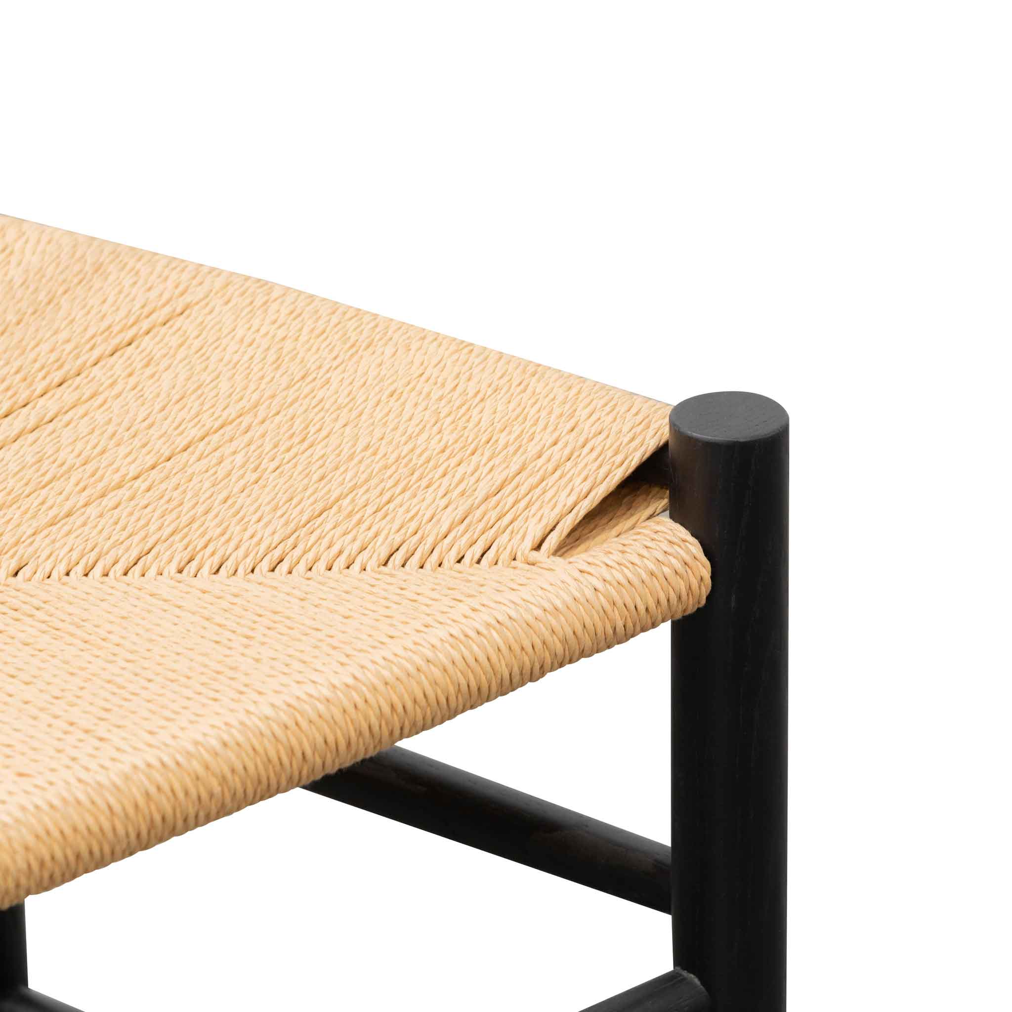 Set of 2 - Erika Rattan Black Dining Chair - Natural Seat - Image 14