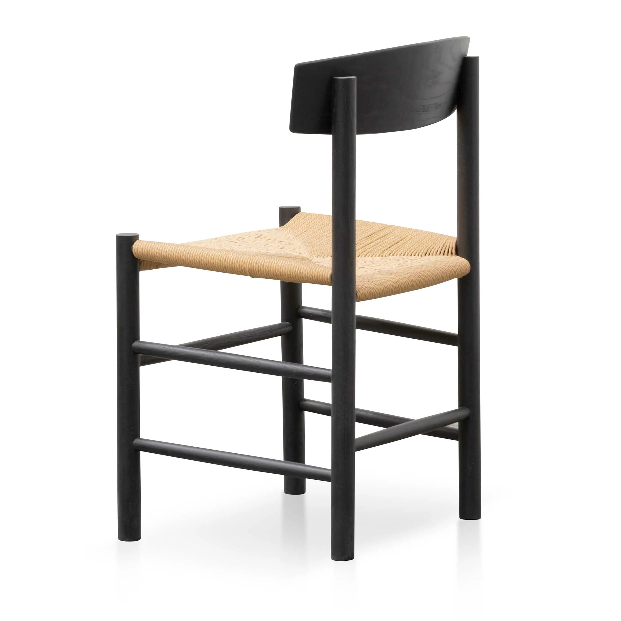 Set of 2 - Erika Rattan Black Dining Chair - Natural Seat - Image 8