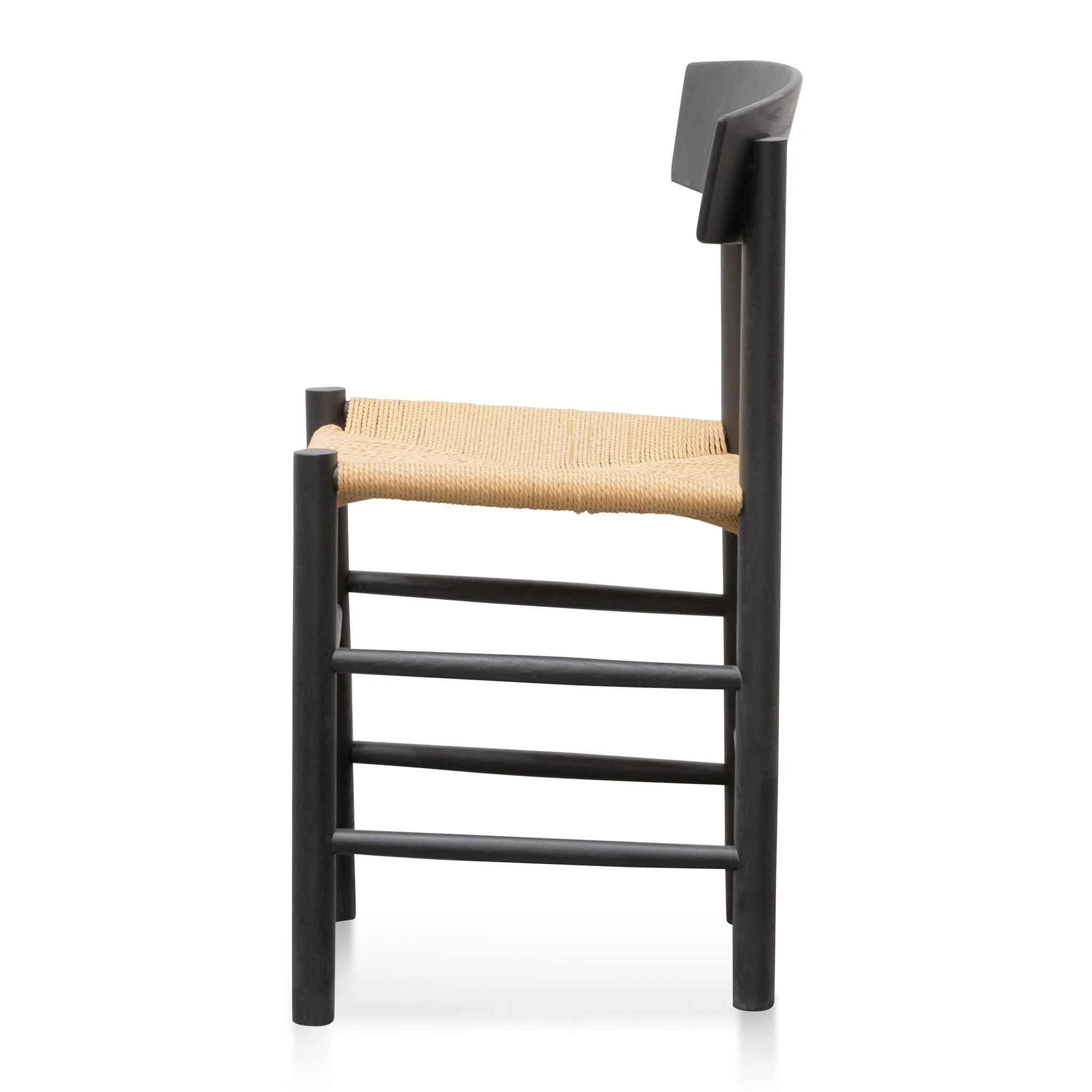 Set of 2 - Erika Rattan Black Dining Chair - Natural Seat - Image 9