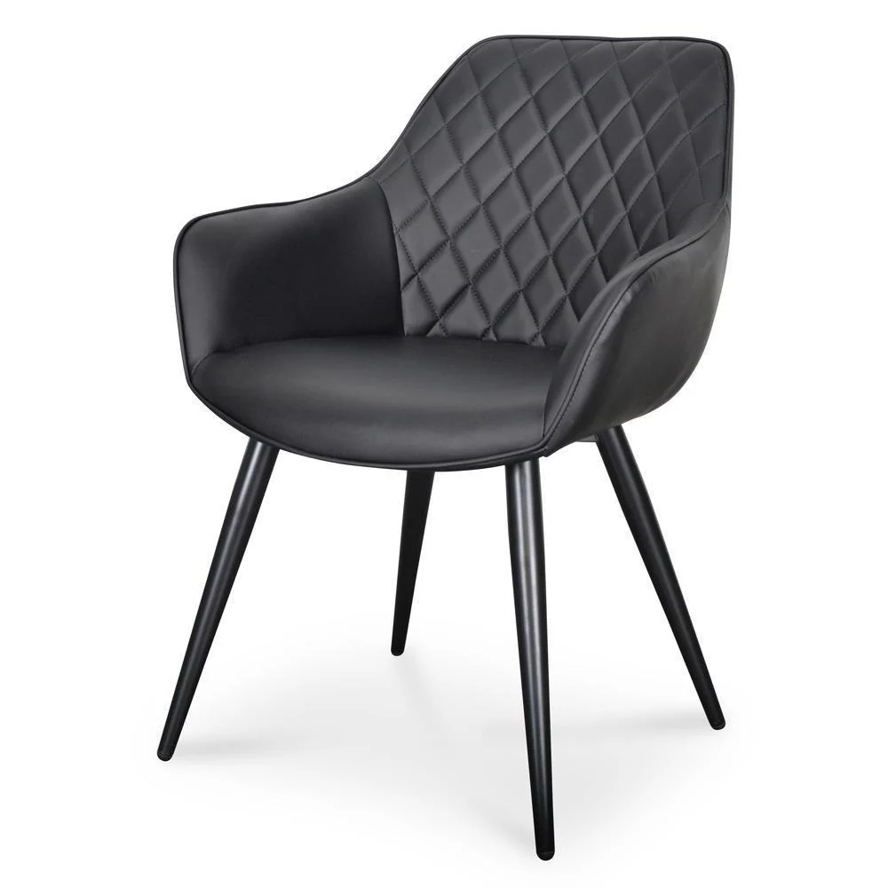 Set Of 2 - George Dining Chair - Black PU - Image 2