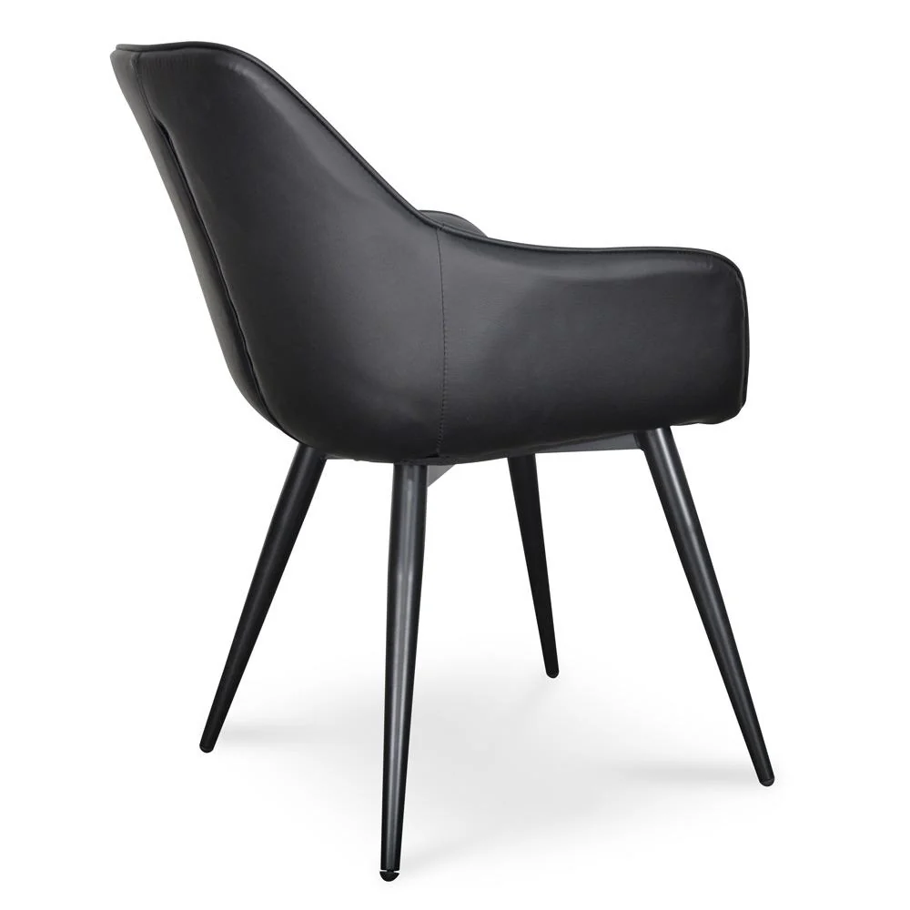 Set Of 2 - George Dining Chair - Black PU - Image 6