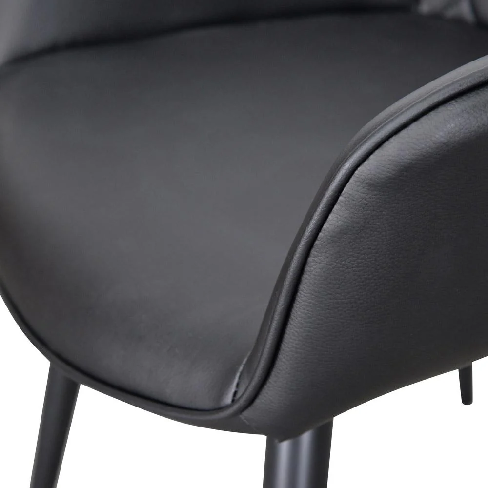 Set Of 2 - George Dining Chair - Black PU - Image 9