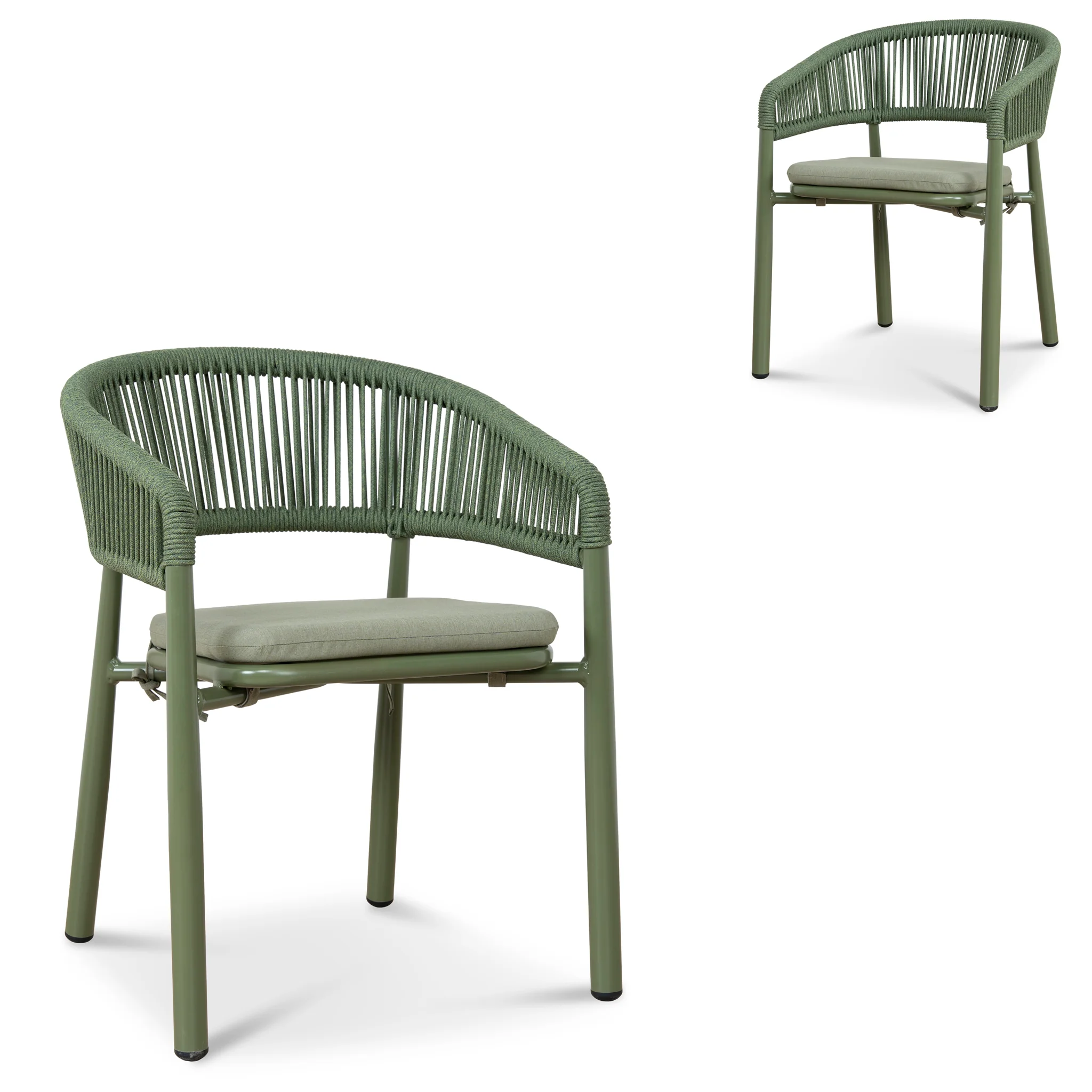 Set of 2 - Gonzalo Outdoor Dining Chair - Army Green