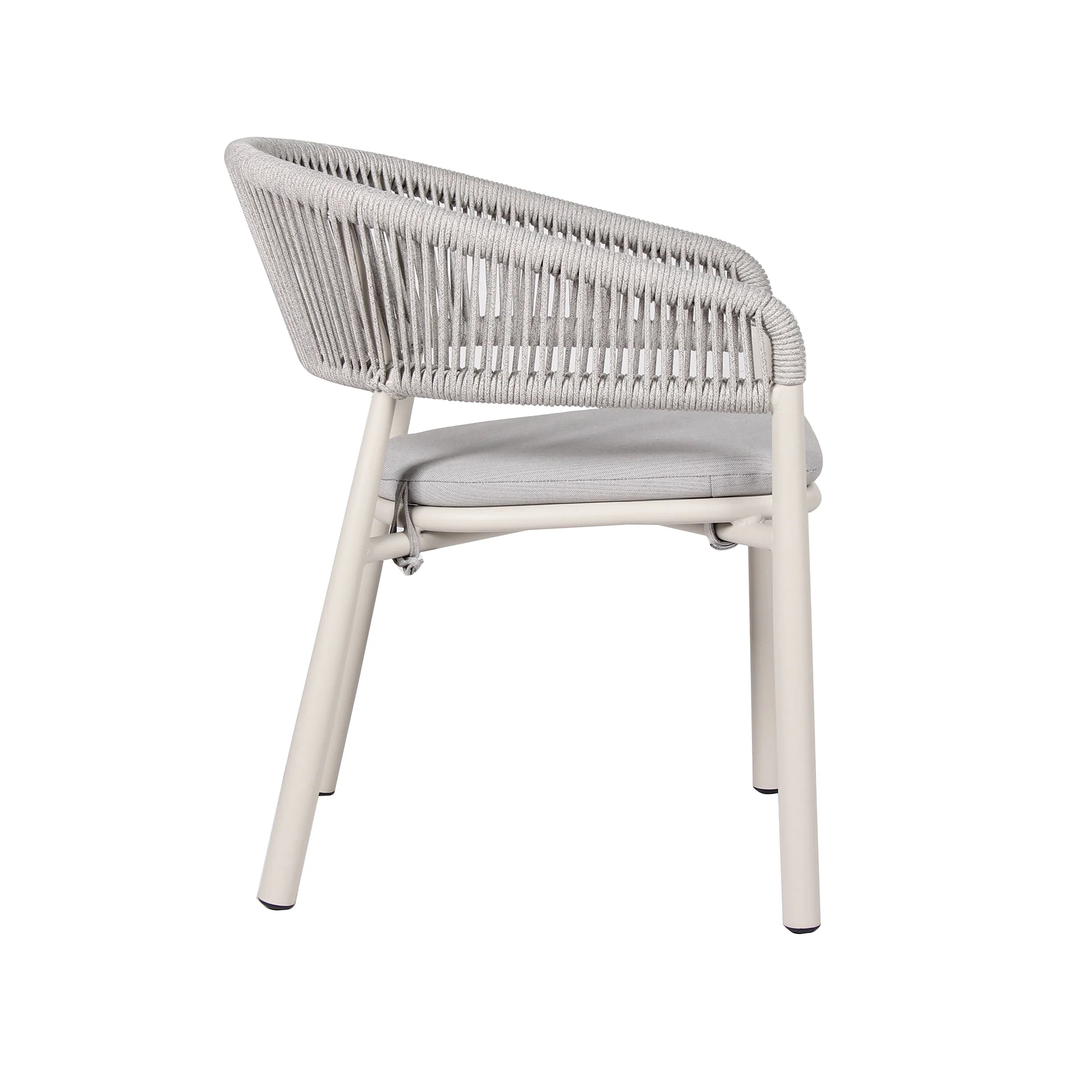 Set of 2 - Gonzalo Sand White Outdoor Dining Chair - Light Grey - Image 5