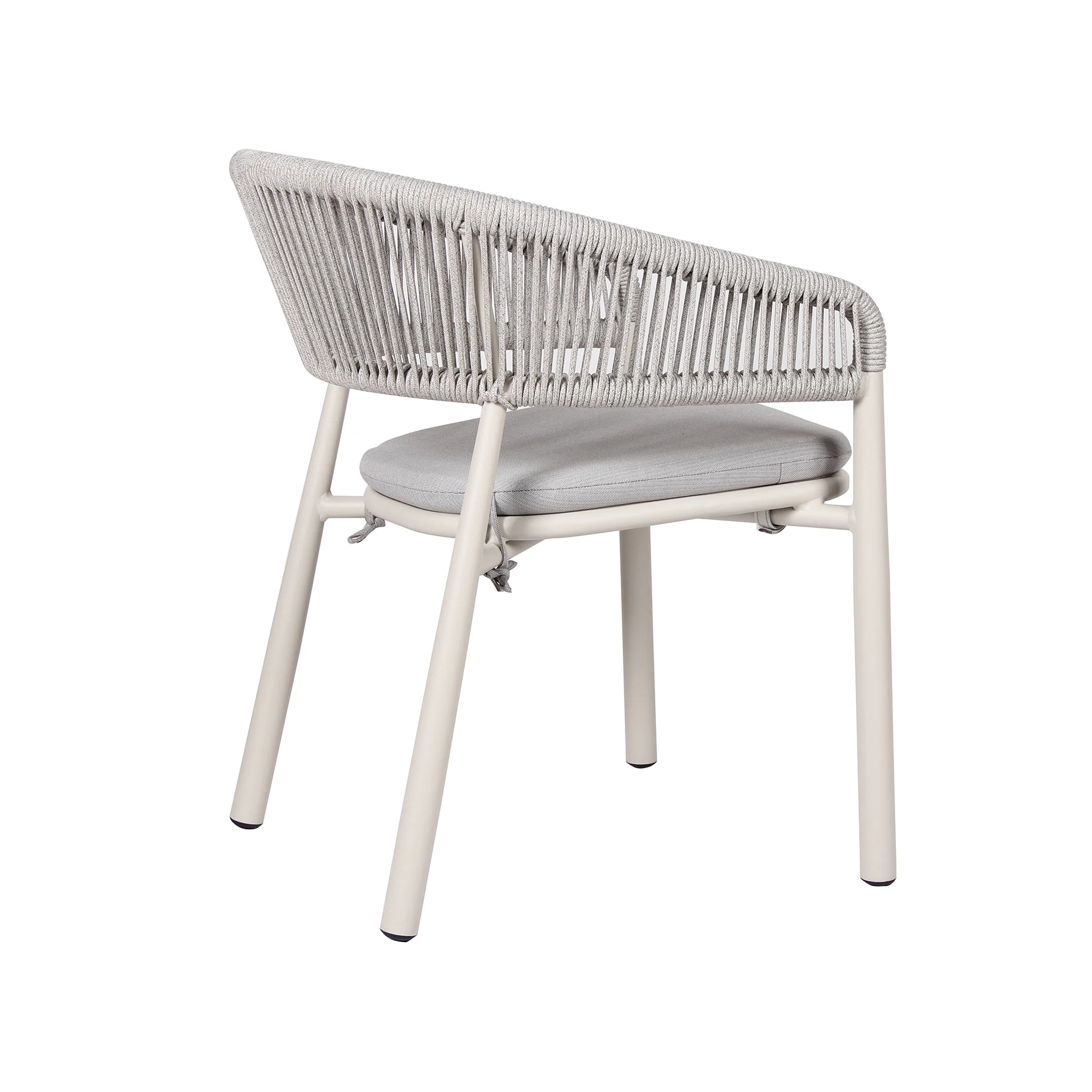 Set of 2 - Gonzalo Sand White Outdoor Dining Chair - Light Grey - Image 6
