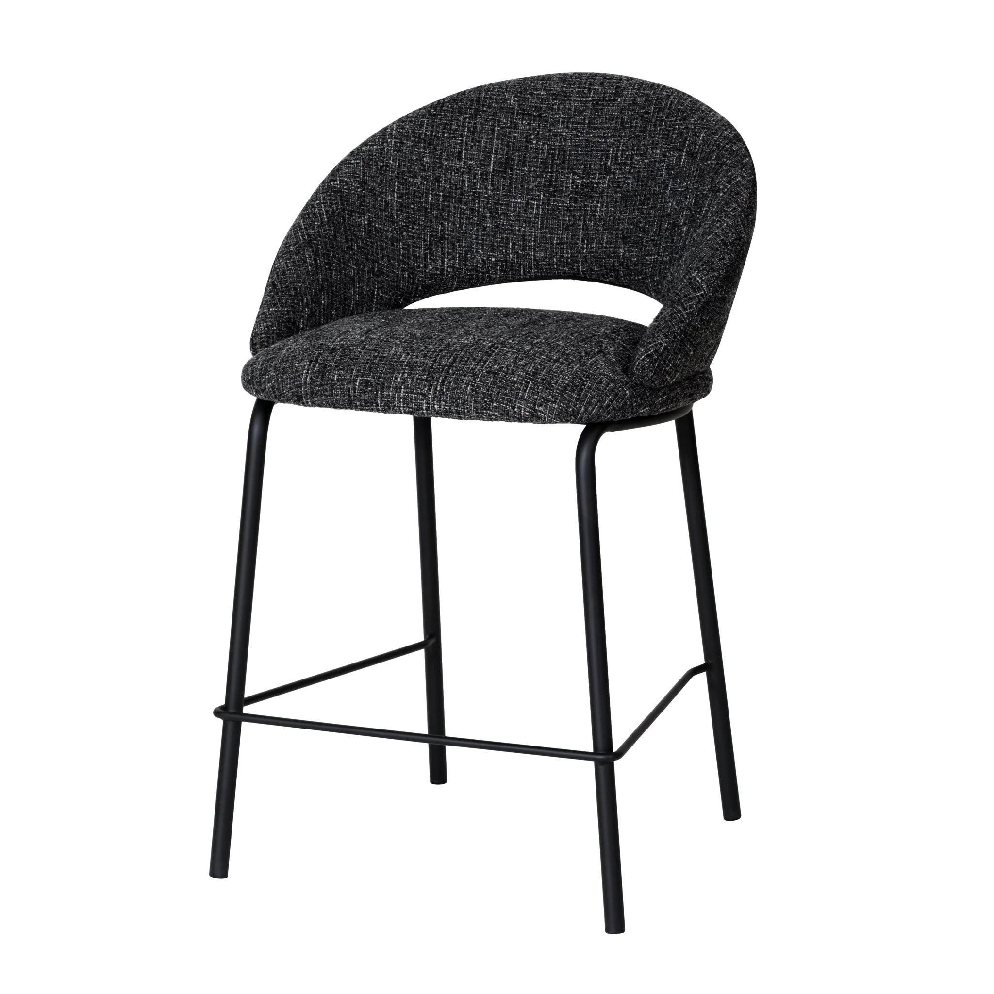 Set of 2 - Harrington Black Bar Stool - Field Charcoal - Image 2
