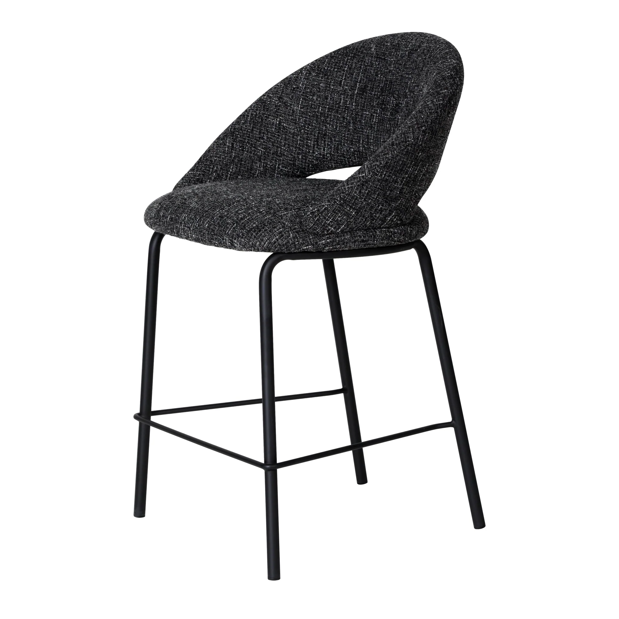 Set of 2 - Harrington Black Bar Stool - Field Charcoal - Image 4