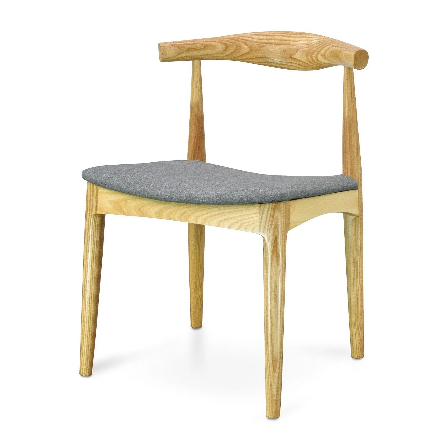 Set of 2 - Henrik Fabric Dining Chair - Natural with Light Grey Seat - Image 2