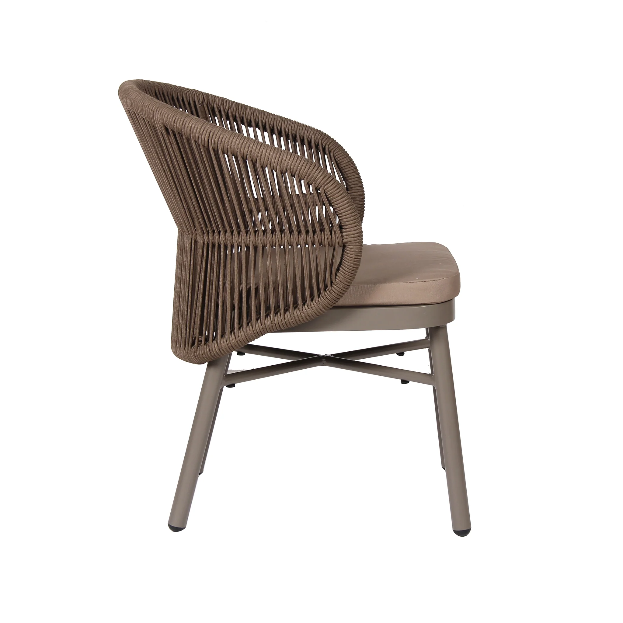 Set of 2 - Jamil Beige Outdoor Dining Chair - Brown - Image 4