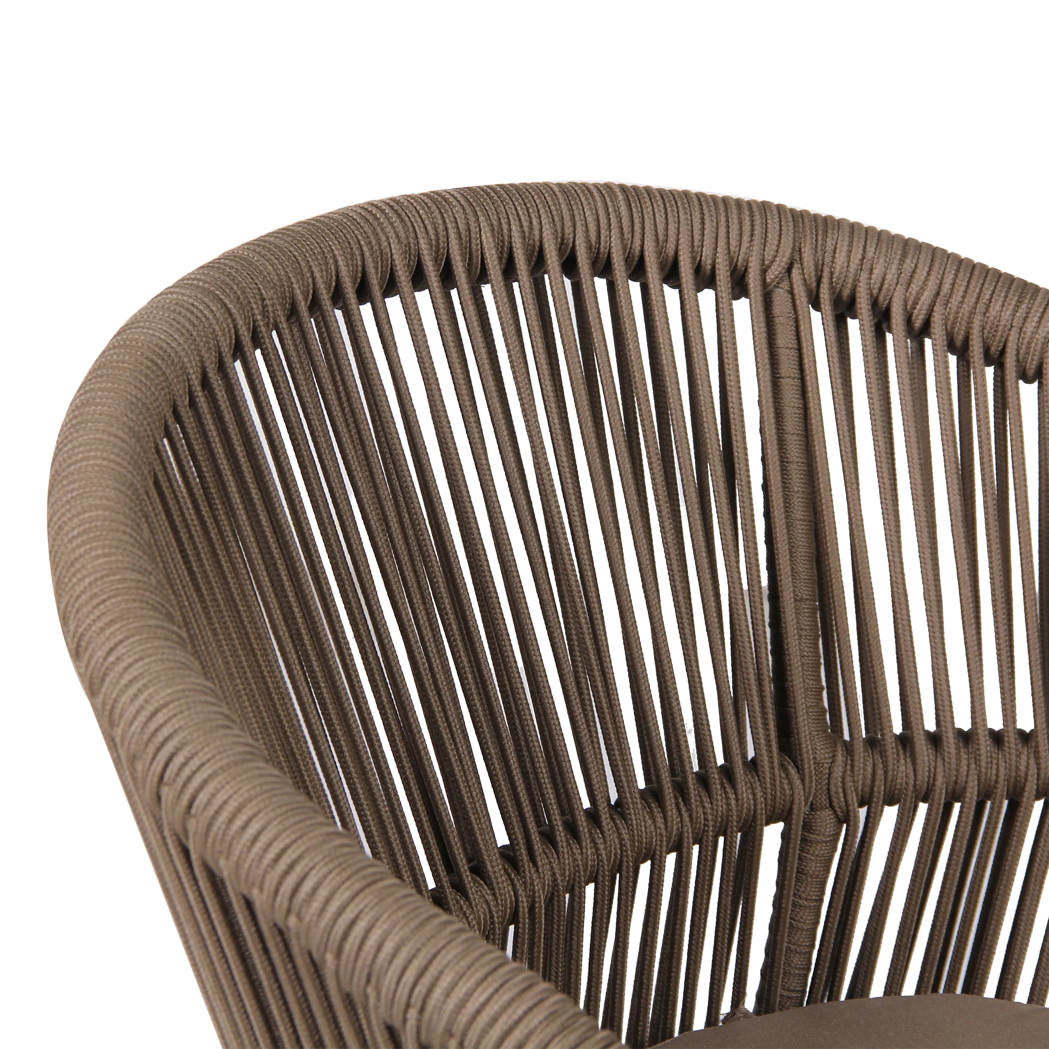 Set of 2 - Jamil Beige Outdoor Dining Chair - Brown - Image 9