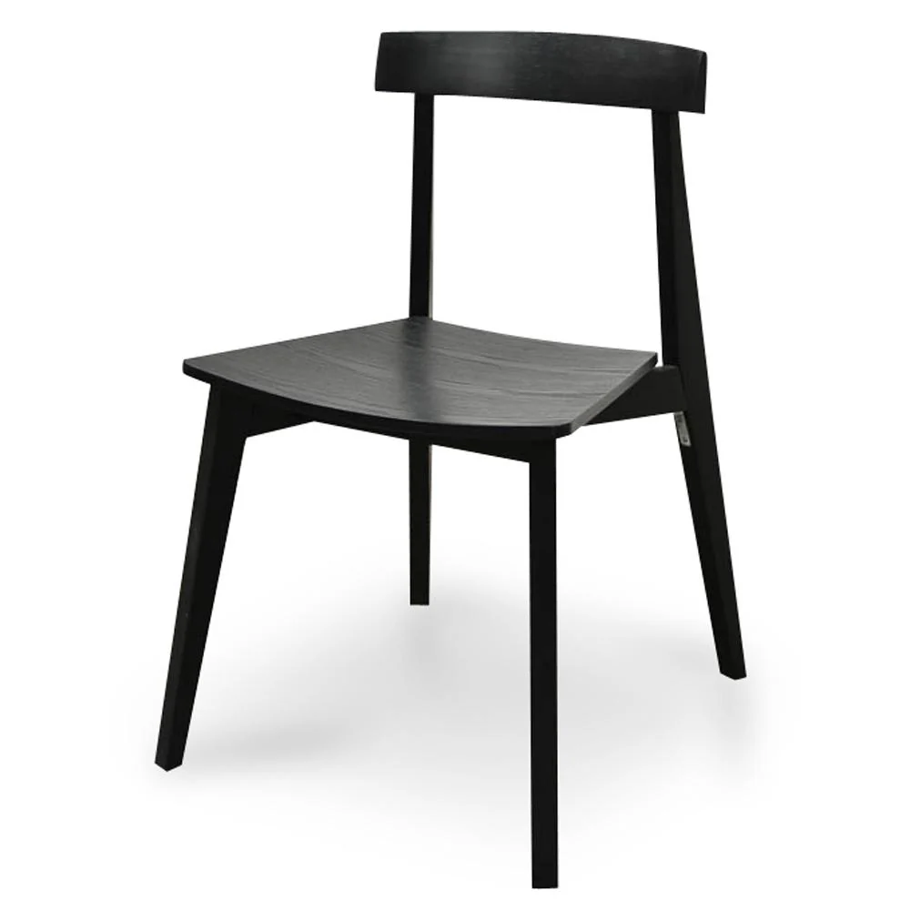 Set of 2 - Jira Wood Dining Chair - Black - Image 2