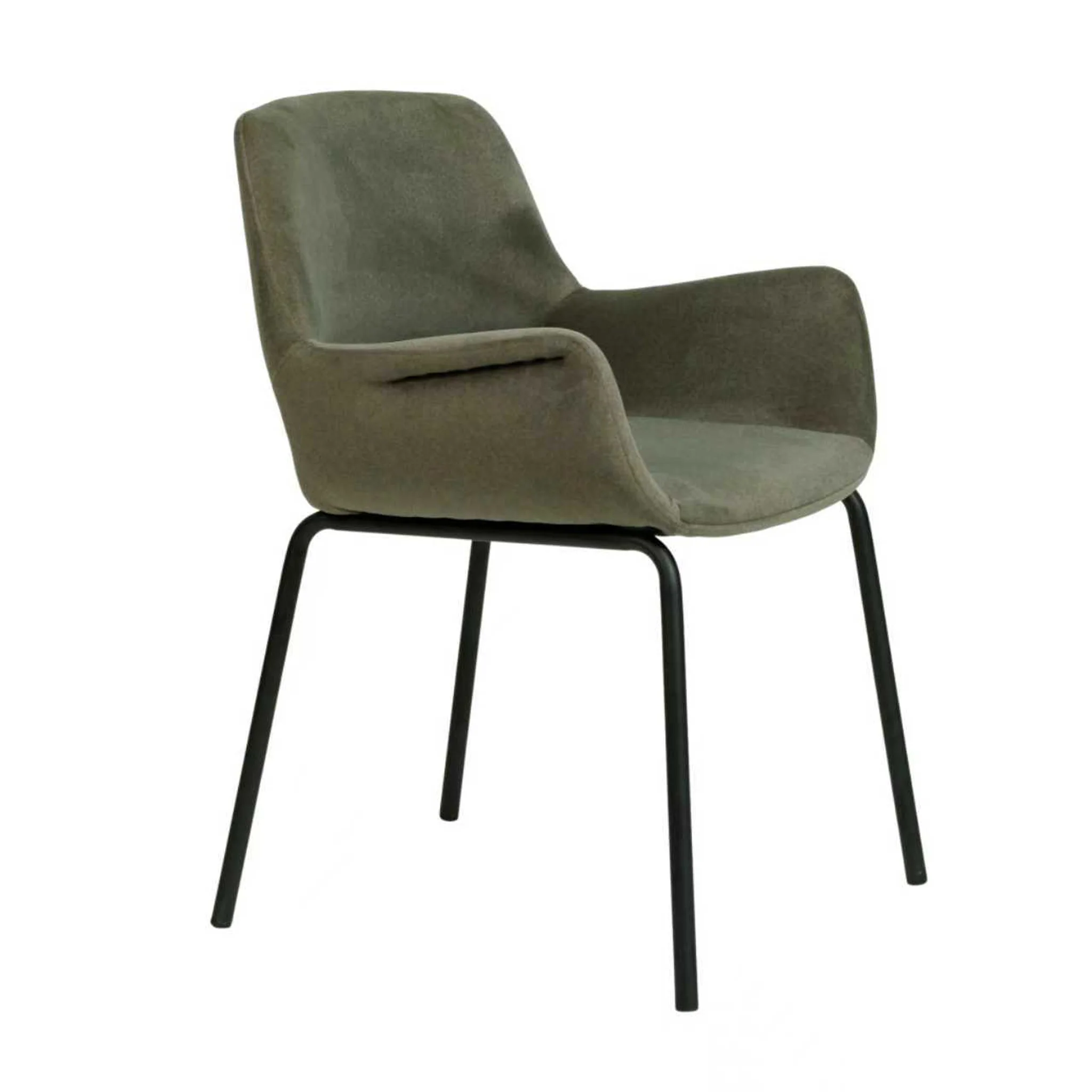 Set of 2 - Kendry Black Dining Chair - Dark Moss Green - Image 4