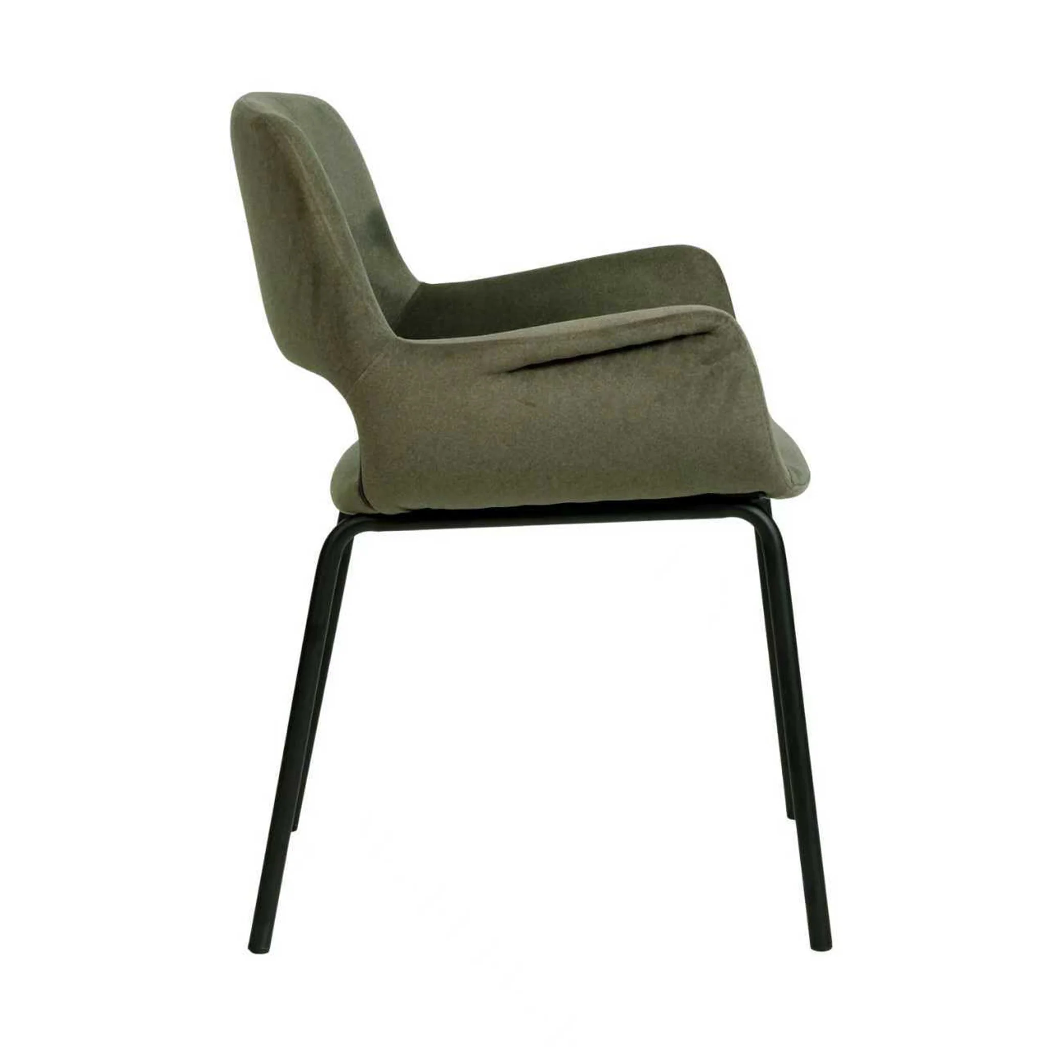 Set of 2 - Kendry Black Dining Chair - Dark Moss Green - Image 5
