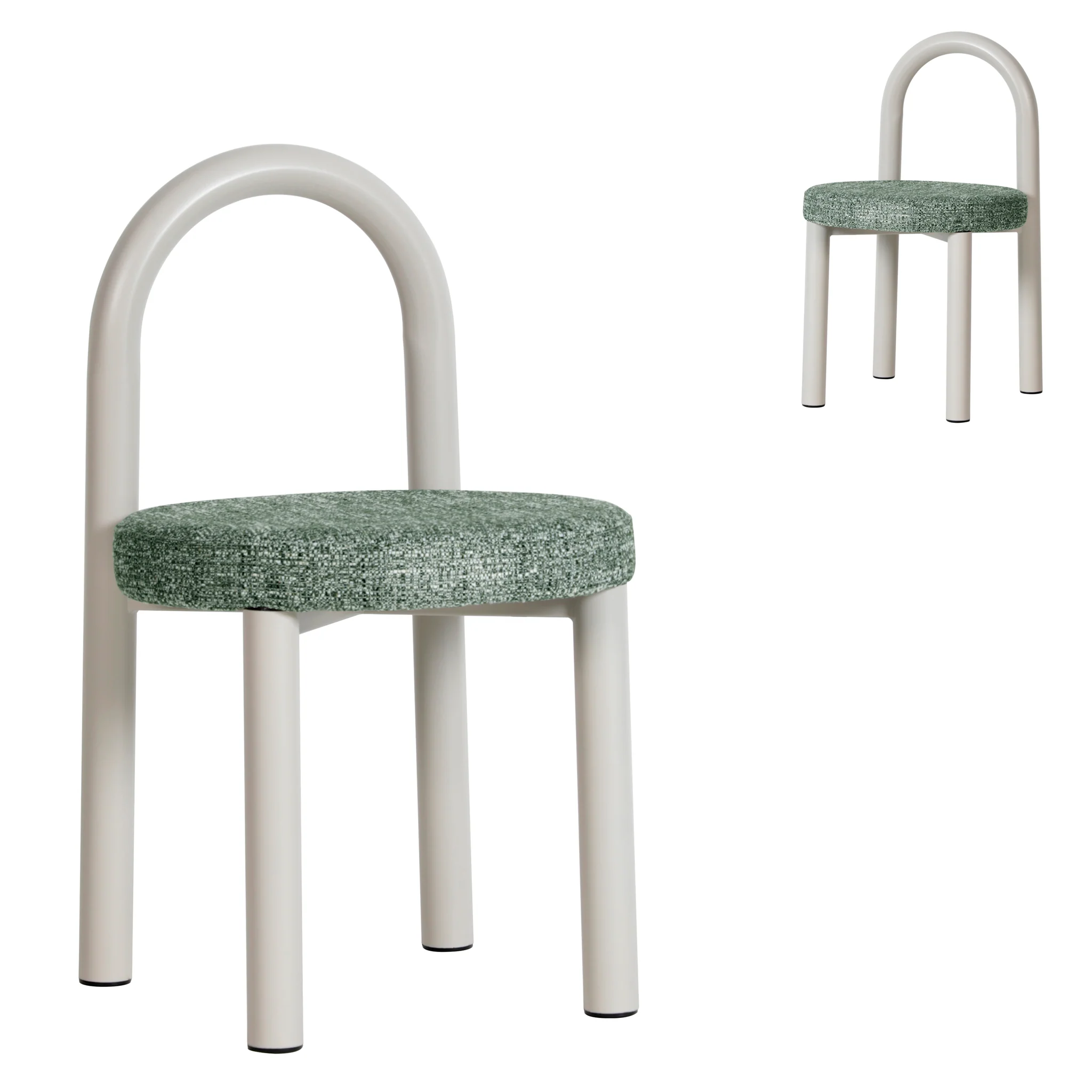 Set of 2 - Luzia White Dining Chair - Spring Green