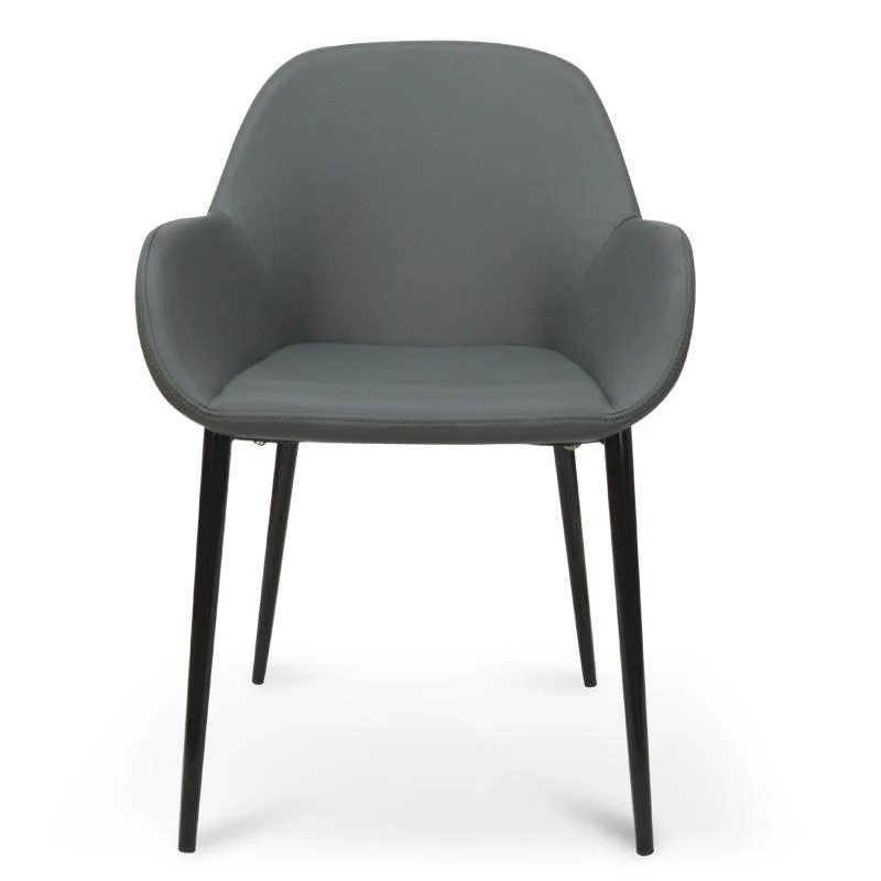Set of 2 - Lynton Dining Chair in Charcoal Grey With Black Legs - Image 5
