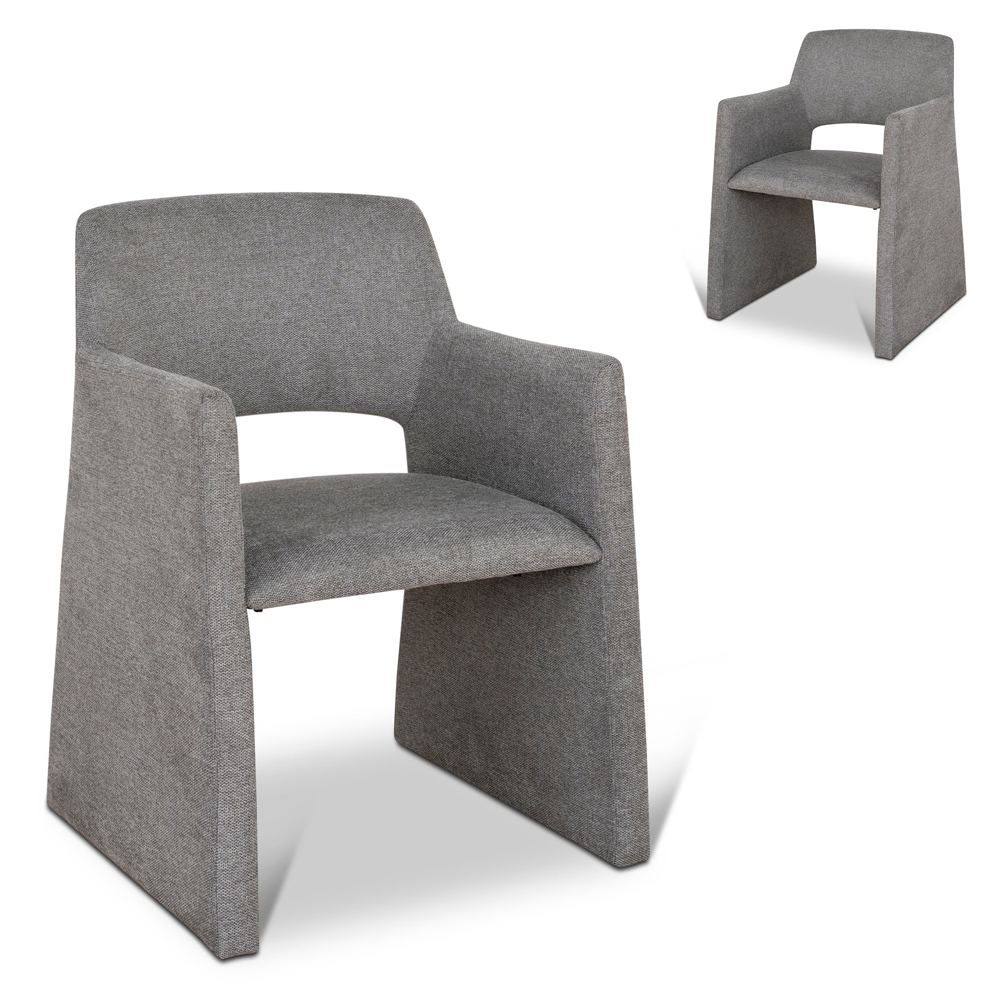 Set of 2 - Marko Fabric Dining Chair - Spec Smoke Grey
