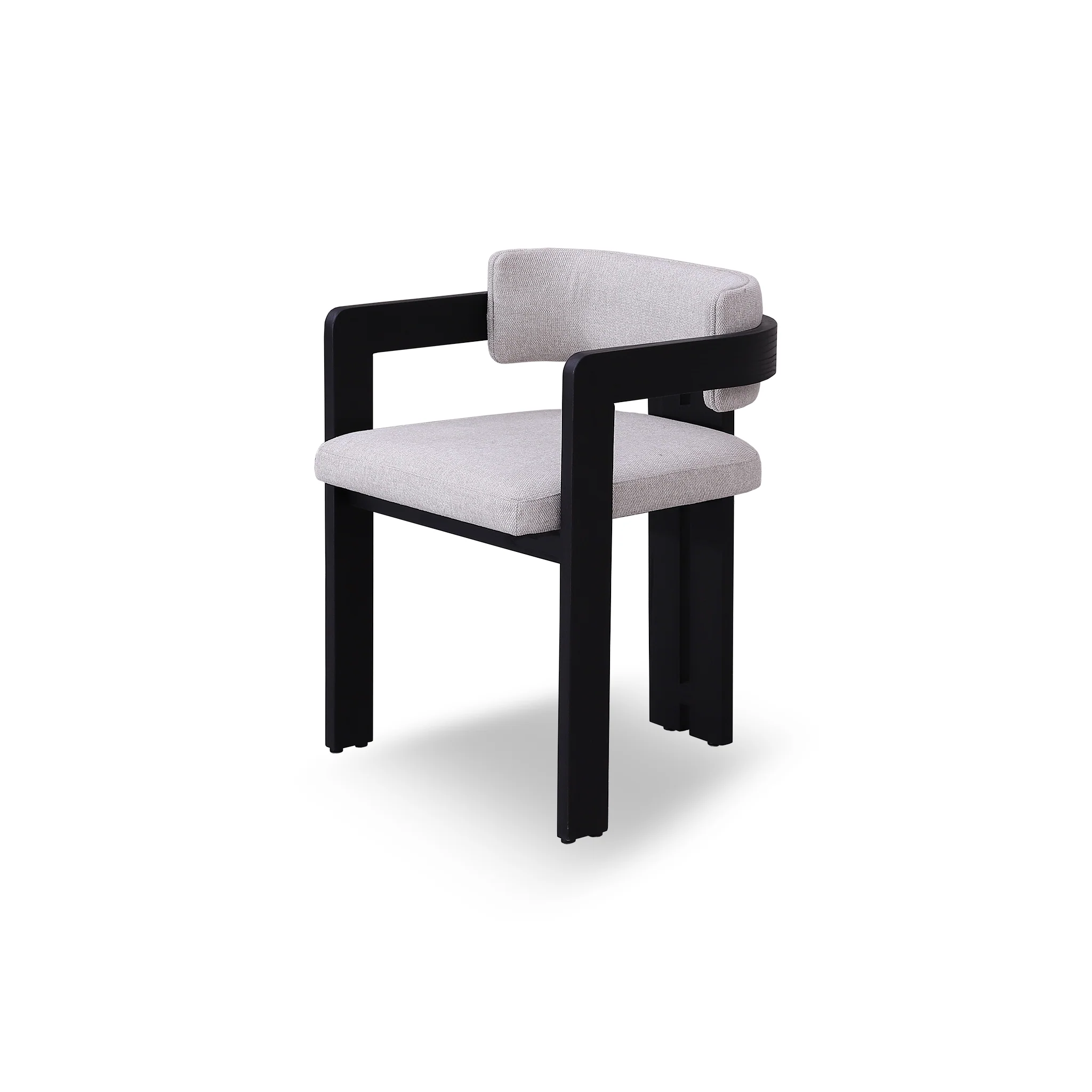 Set of 2 - Merari Black Dining Chair - Stone Beige - Image 2
