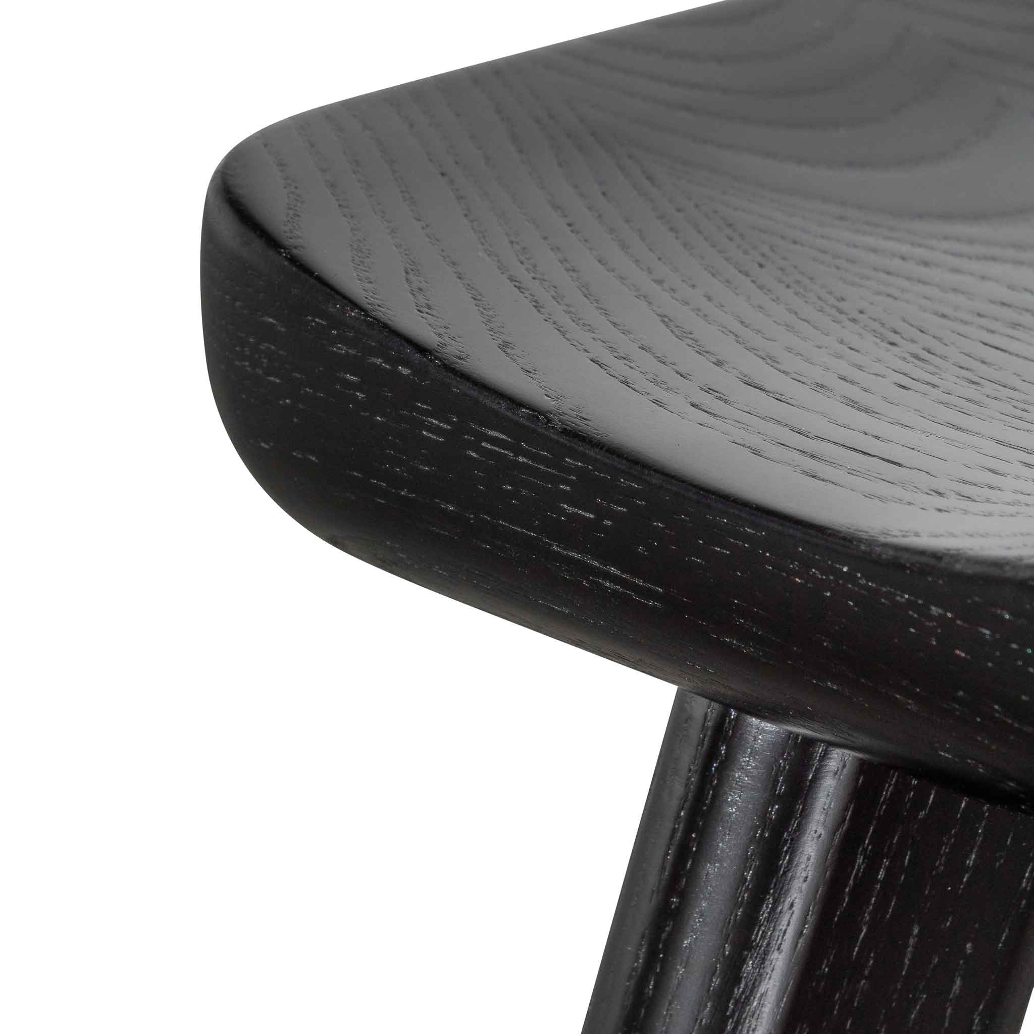 Set of 2 - Moxie 45cm Wooden Lowstool - Black - Image 8
