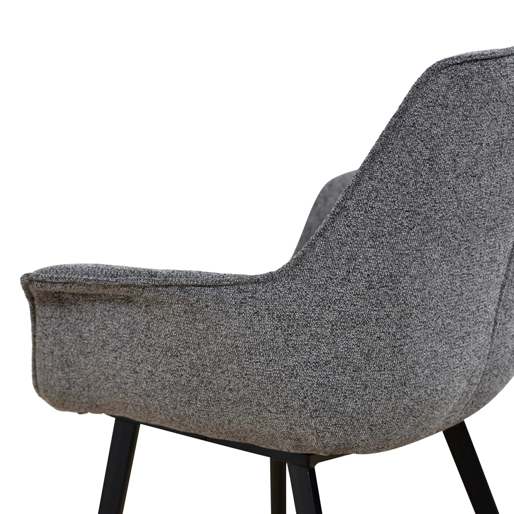 Set of 2 - Nola Fabric Dining Chair - Spec Charcoal - Image 11