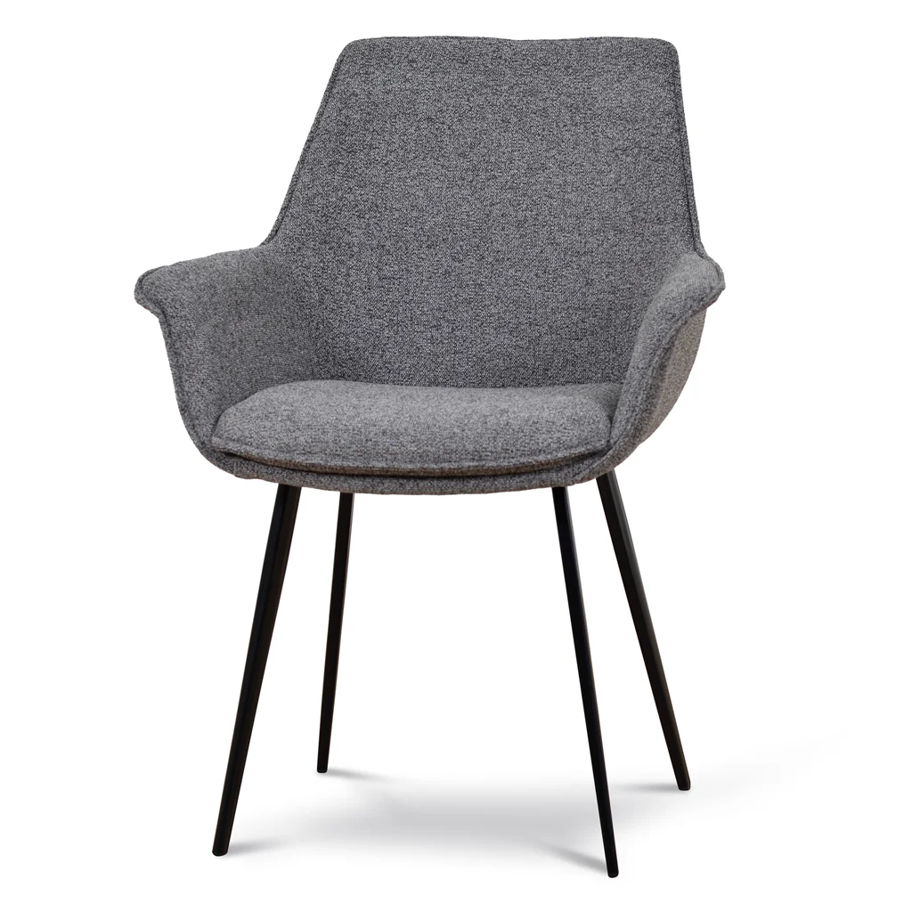 Set of 2 - Nola Fabric Dining Chair - Spec Charcoal - Image 4